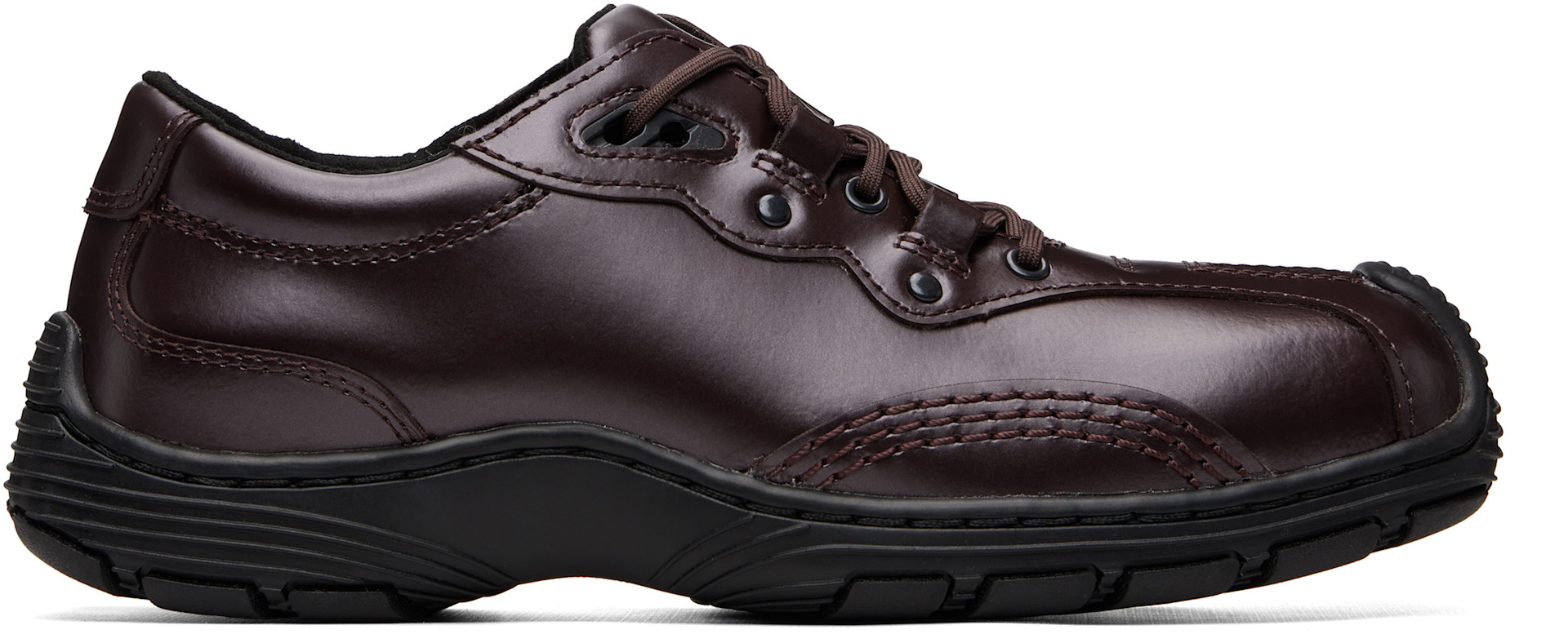 Dr. Martens: バーガンディ Aurix 5I サテンフィニッシュ レザー 