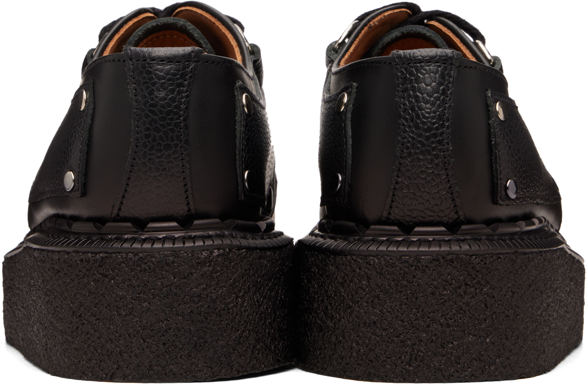 E COX WMNS Skipton No.6 Sole 30㎝ George Cox: Black Ghillie Skipton Derbys | SSENSE