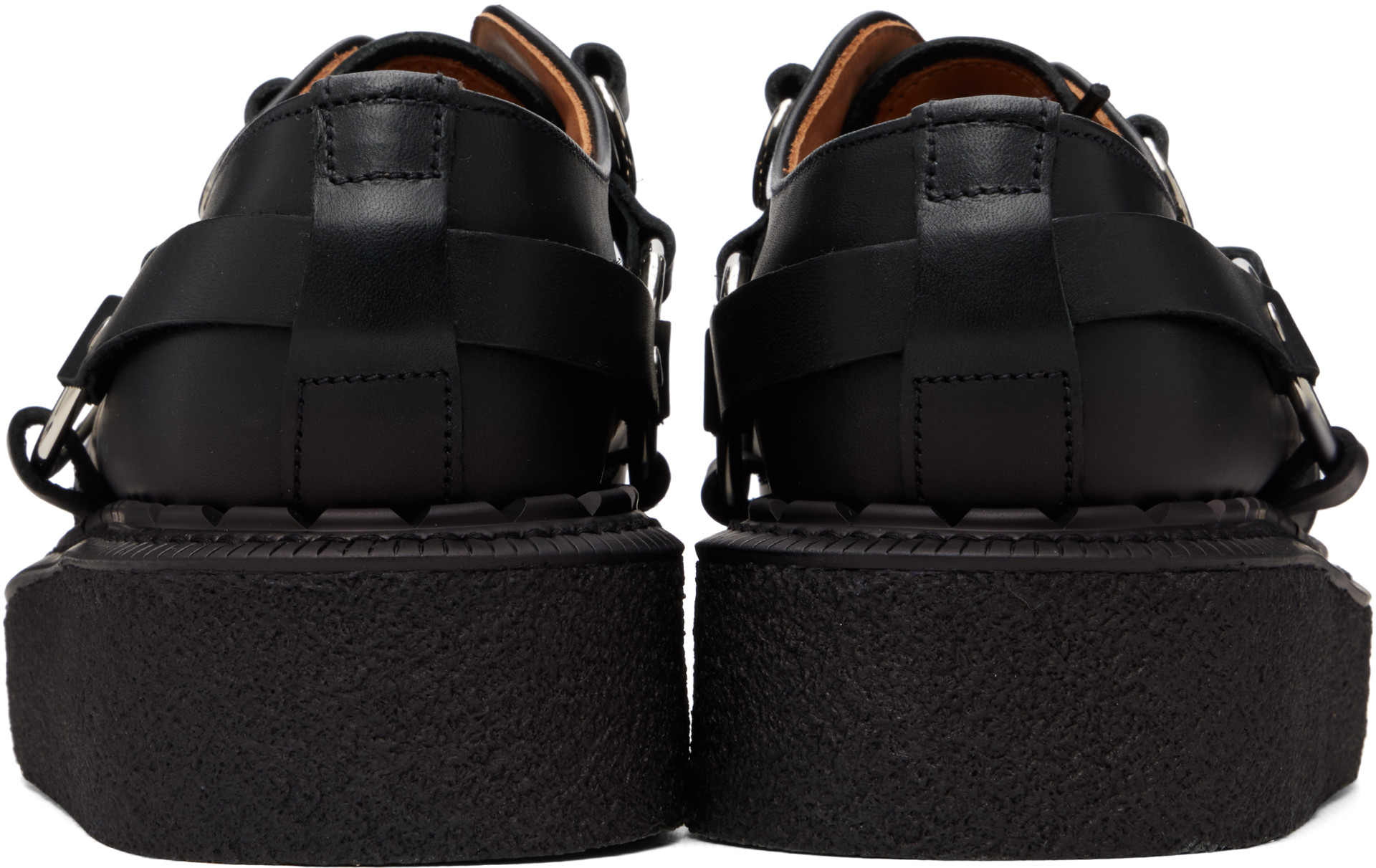 George Cox - Derbys de style creeper Skipton noirs à harnais