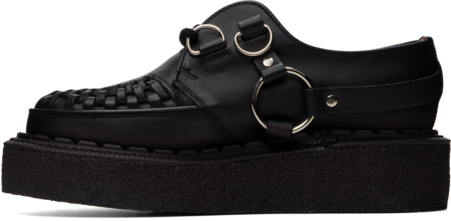 George Cox - Derbys de style creeper Skipton noirs à harnais