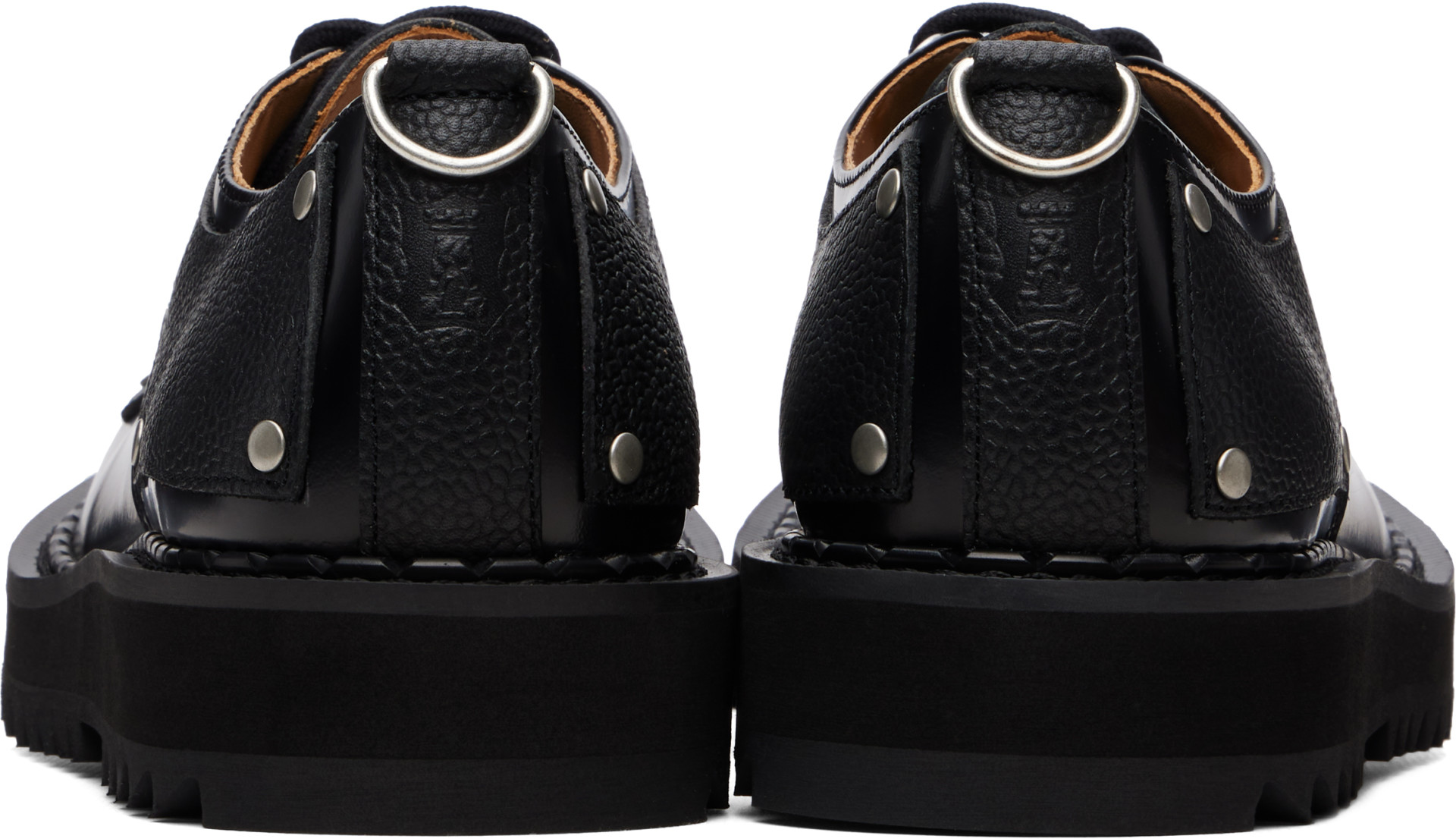 George Cox - Black Ripple Bump-Toe Panel Derbys