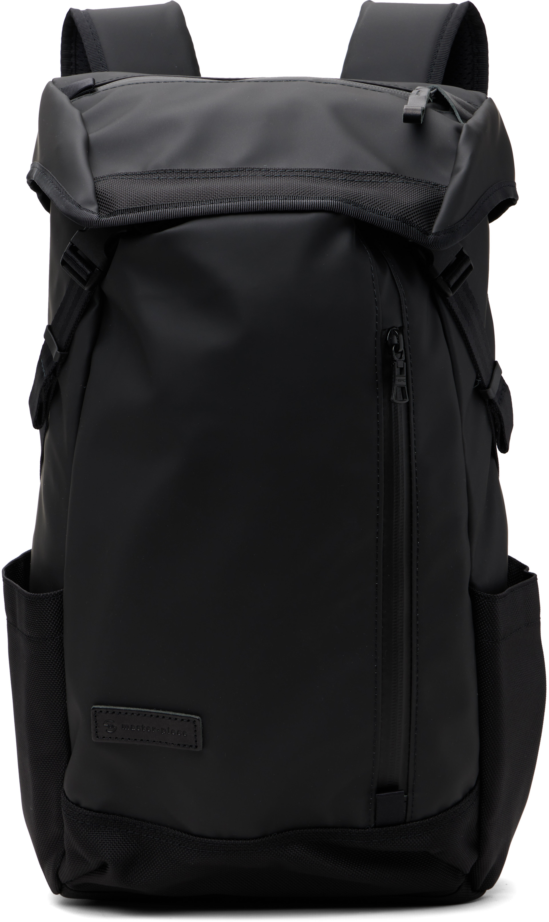 master-piece - Black Slick Flap Backpack