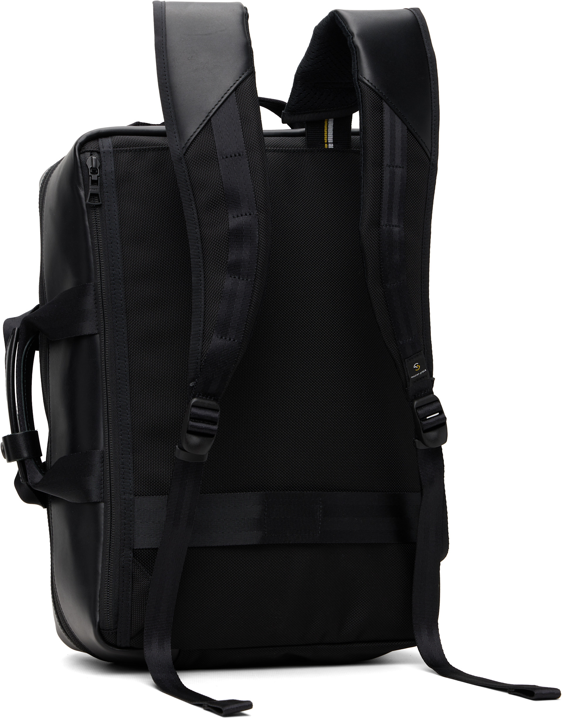 master-piece - Black Slick ver. 2WAY Leather Backpack