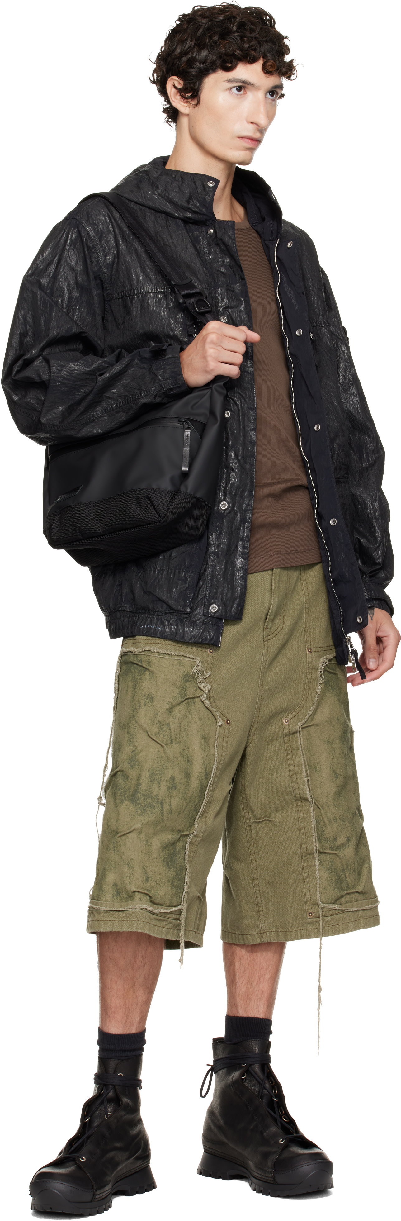 master-piece - Black Slick Shoulder Bag