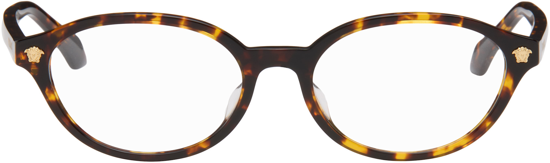 Versace - Lunettes ovales brunes