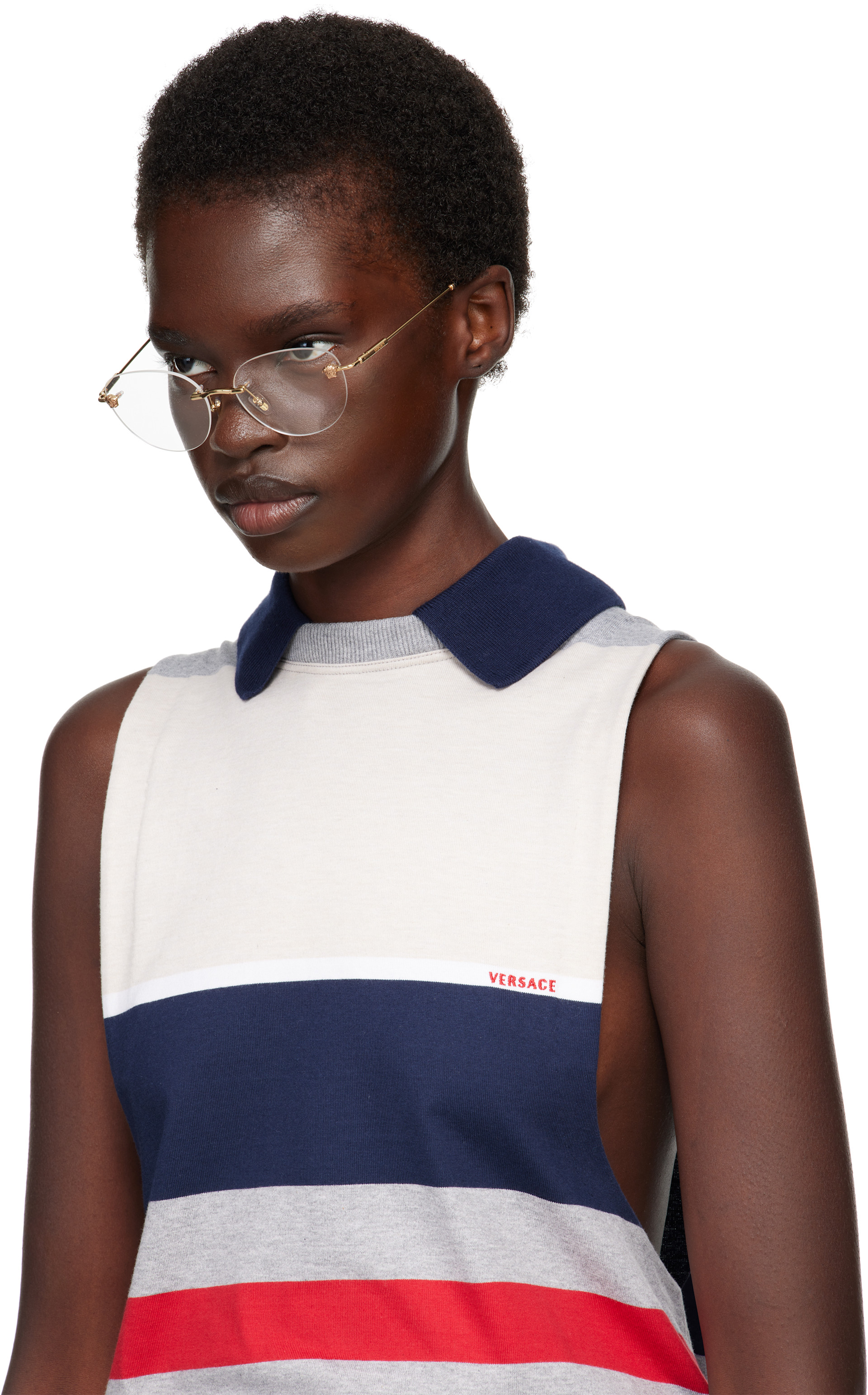 Versace - Lunettes percées dorées