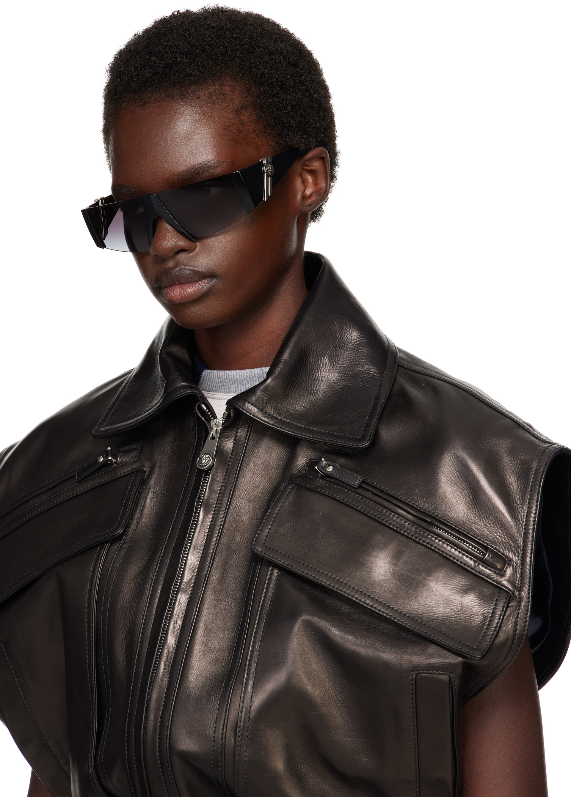 Versace - ブラック Edge Mask サングラス