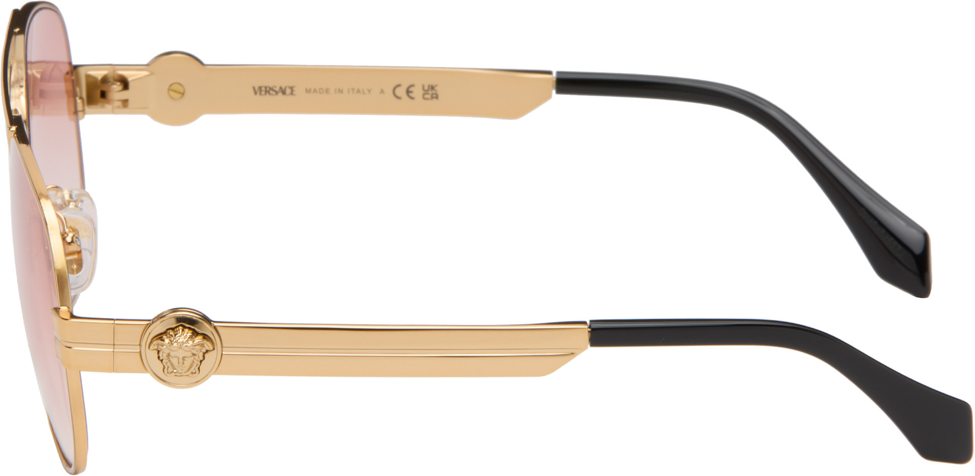 Versace - Lunettes de soleil aviateur dorées