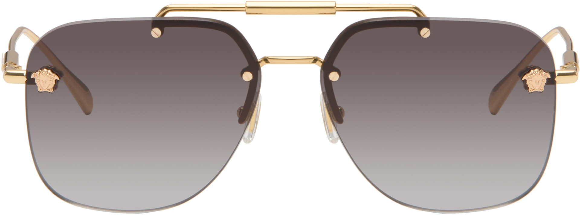Versace: Gold Aviator Sunglasses | SSENSE
