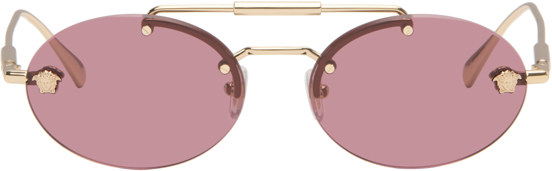 Versace: Gold Medusa Light Sunglasses | SSENSE Canada