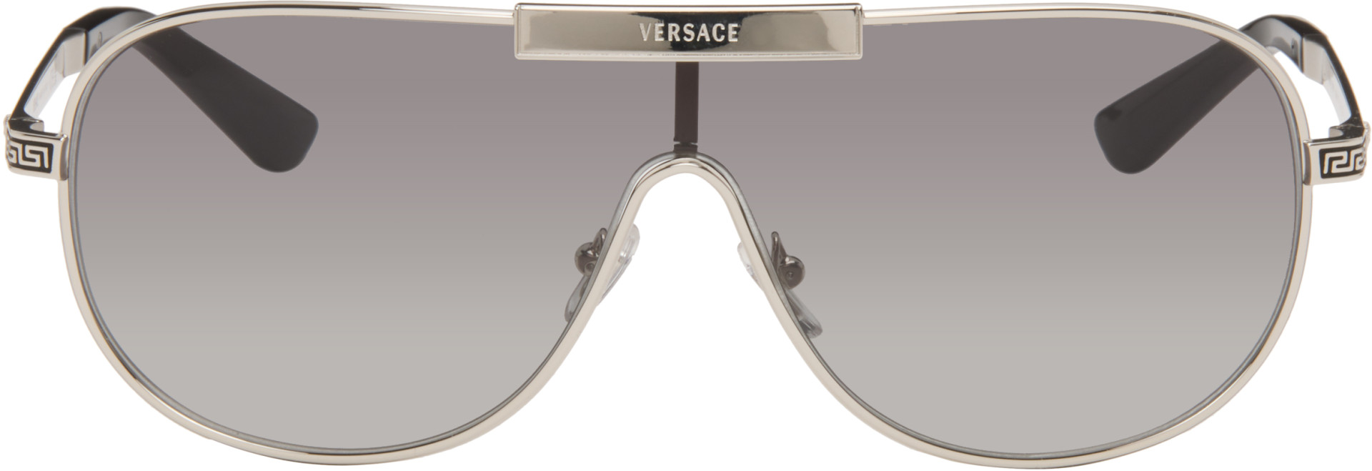 Versace - Silver Greca Sunglasses