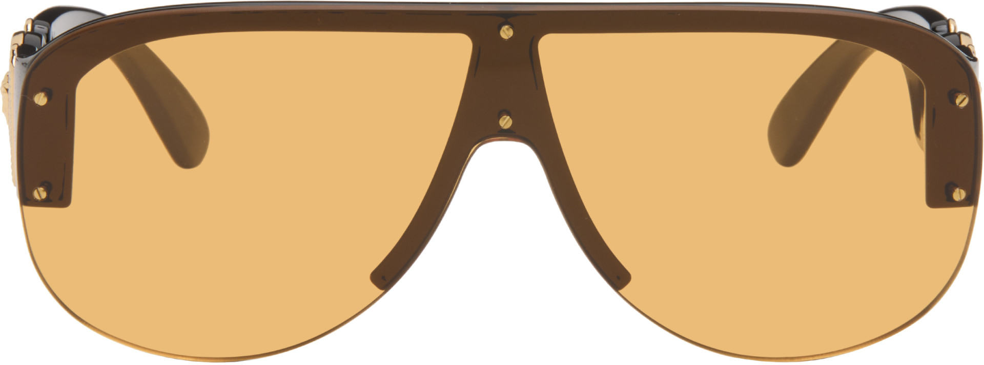 Versace - Lunettes aviateur de type visière noires