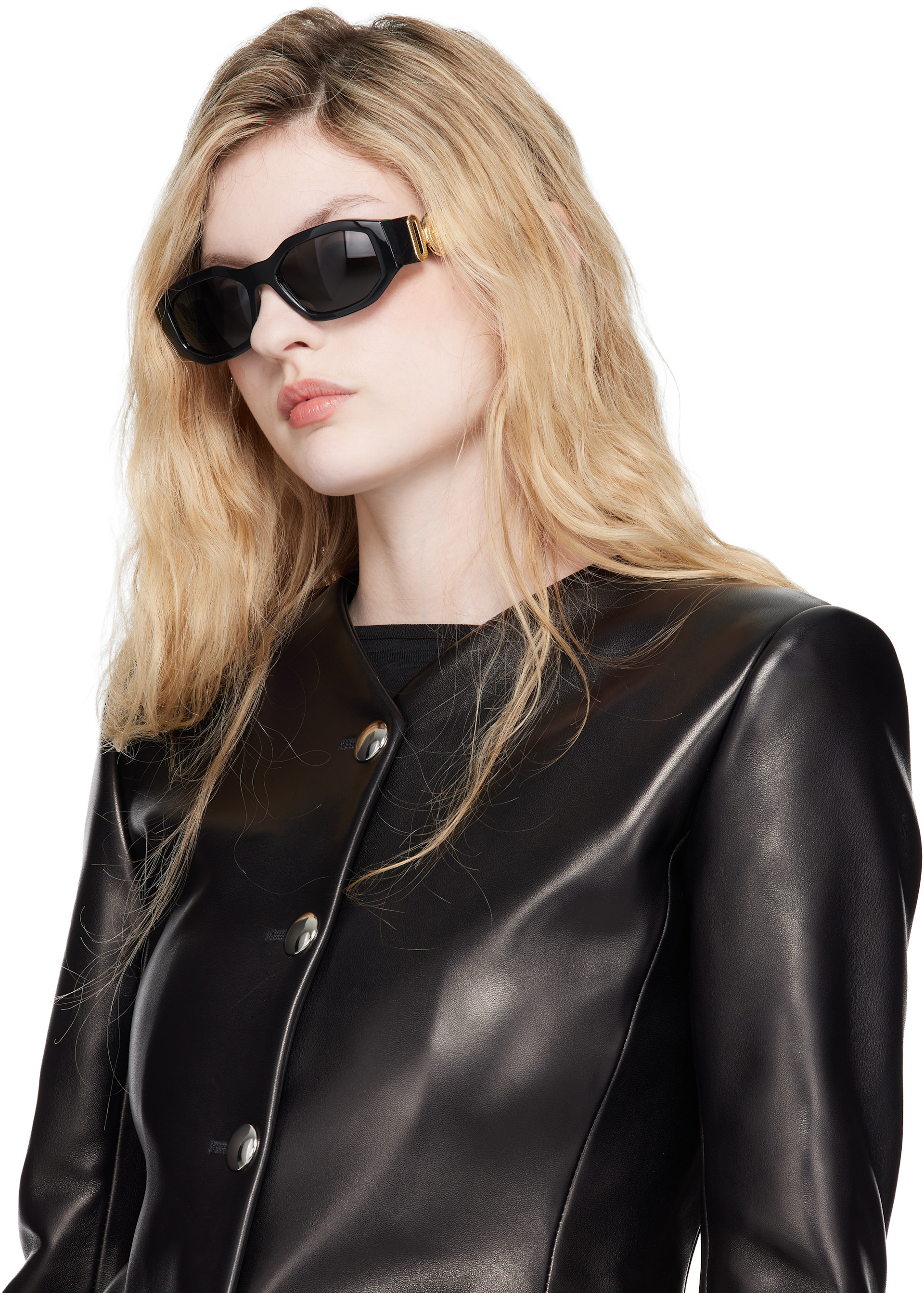 Versace: ブラック メドゥーサ ビギー サングラス | SSENSE 日本