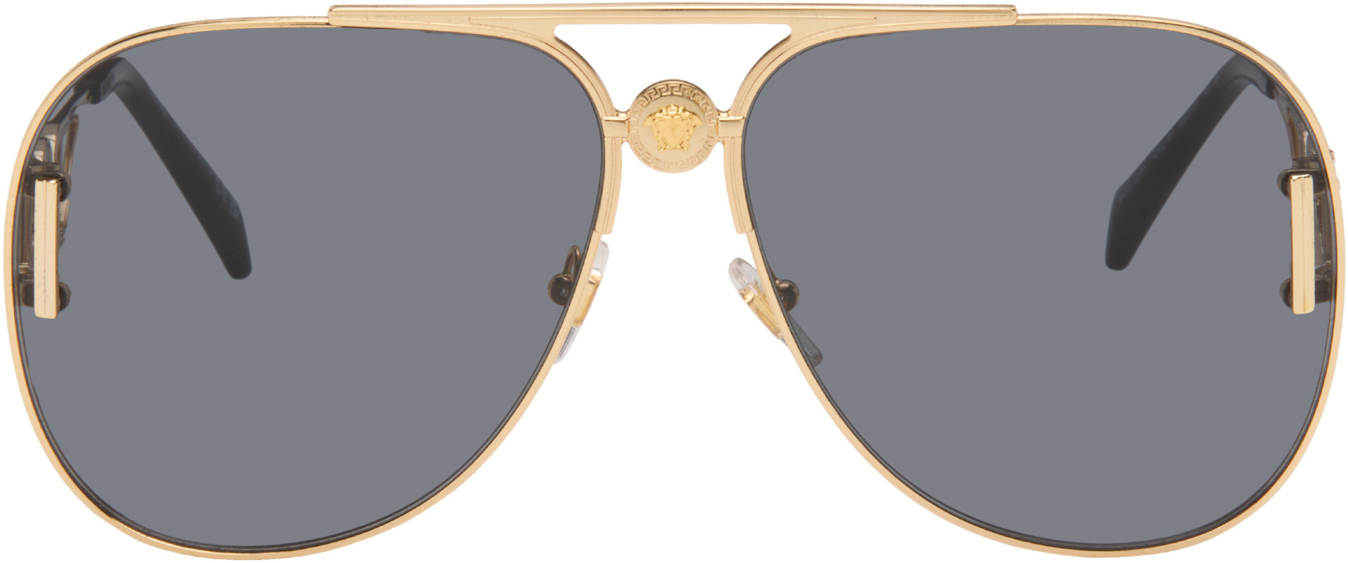 Versace: Gold Medusa '95 Pilot Sunglasses | SSENSE Japan