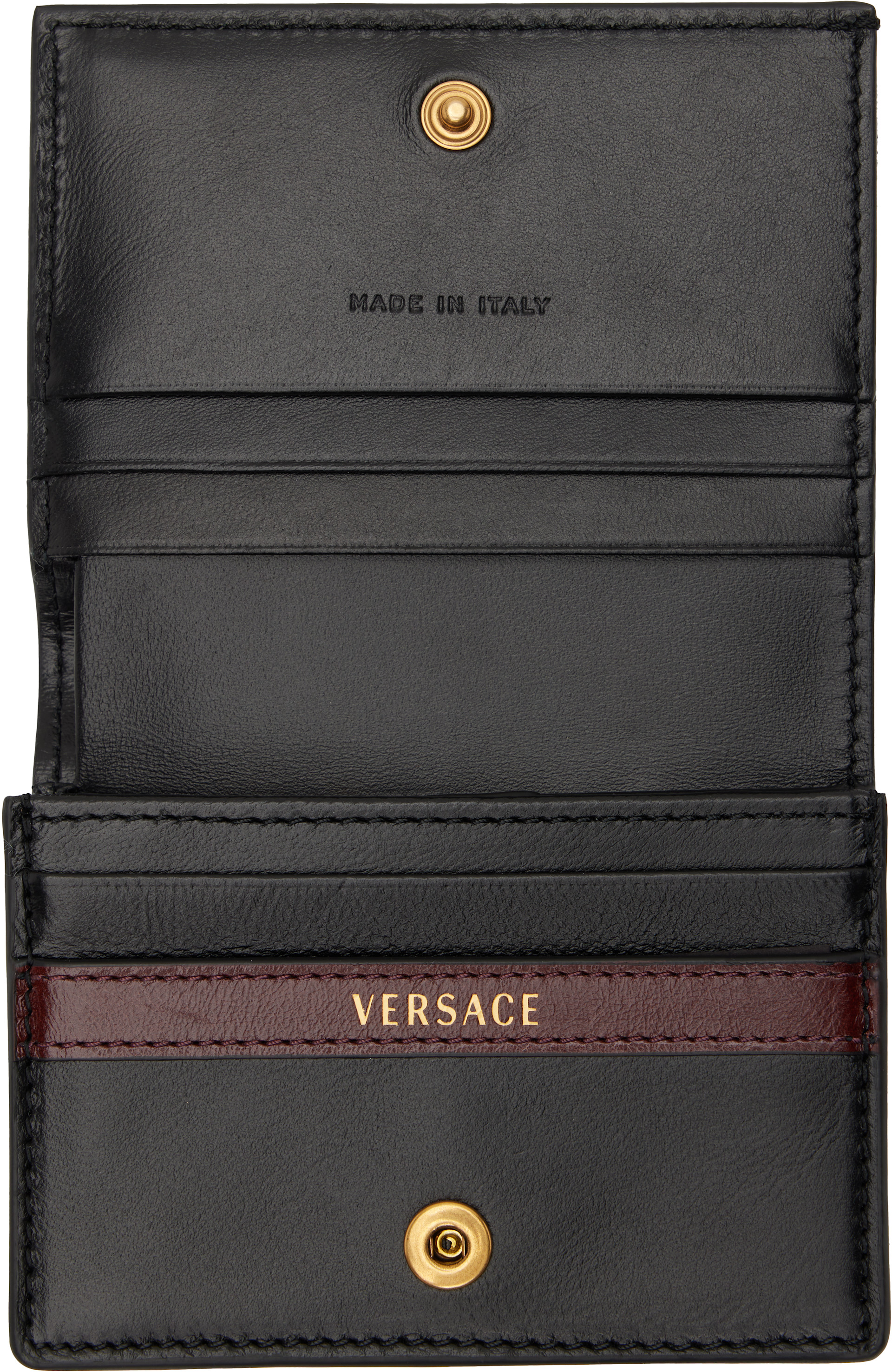 Versace - 블랙 루미 가죽 지갑
