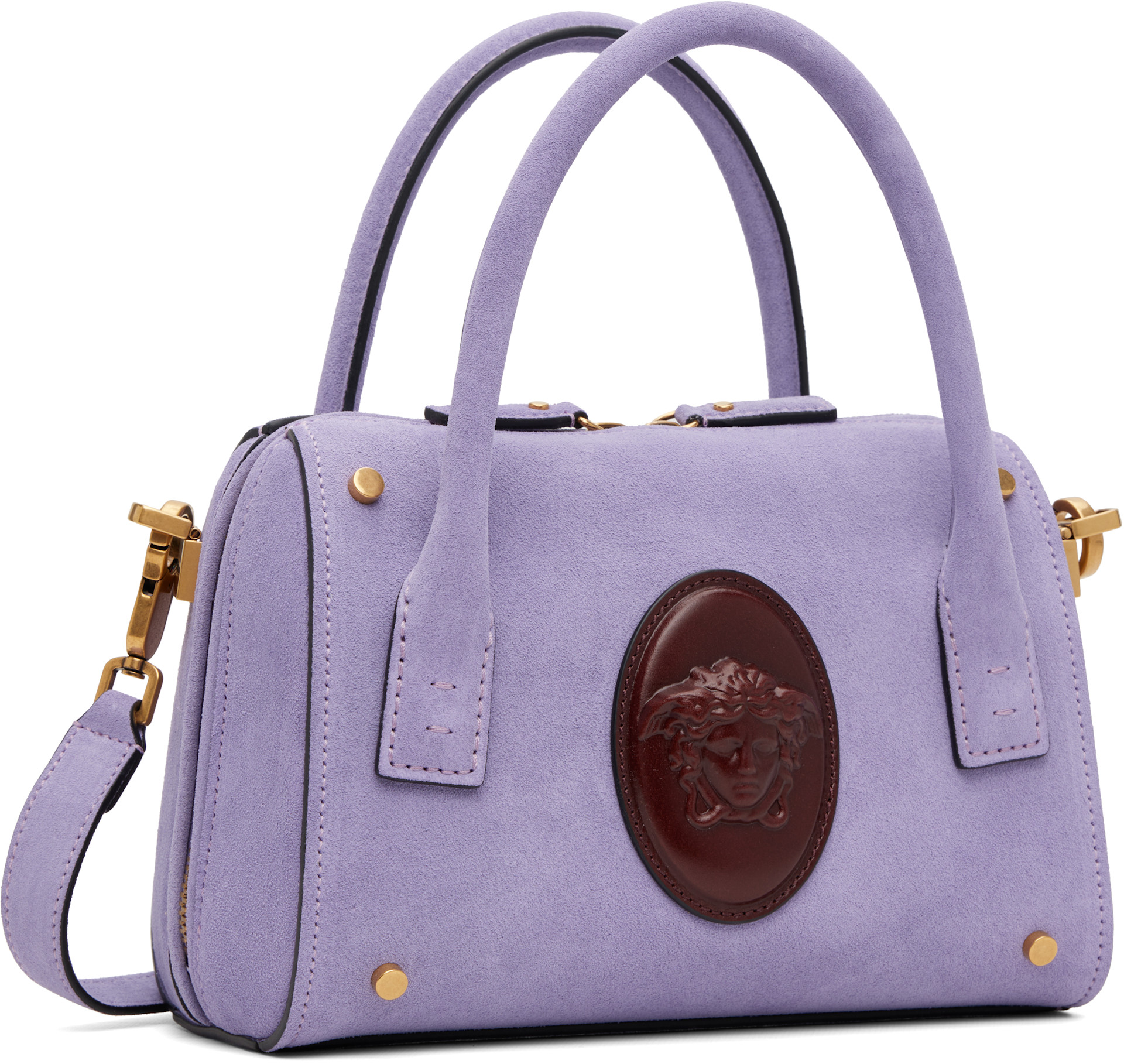 ガ*ル様 GIVENCHY Boston bag archive Versace: Purple Roomy Small Suede Boston Bag | SSENSE Puerto Rico