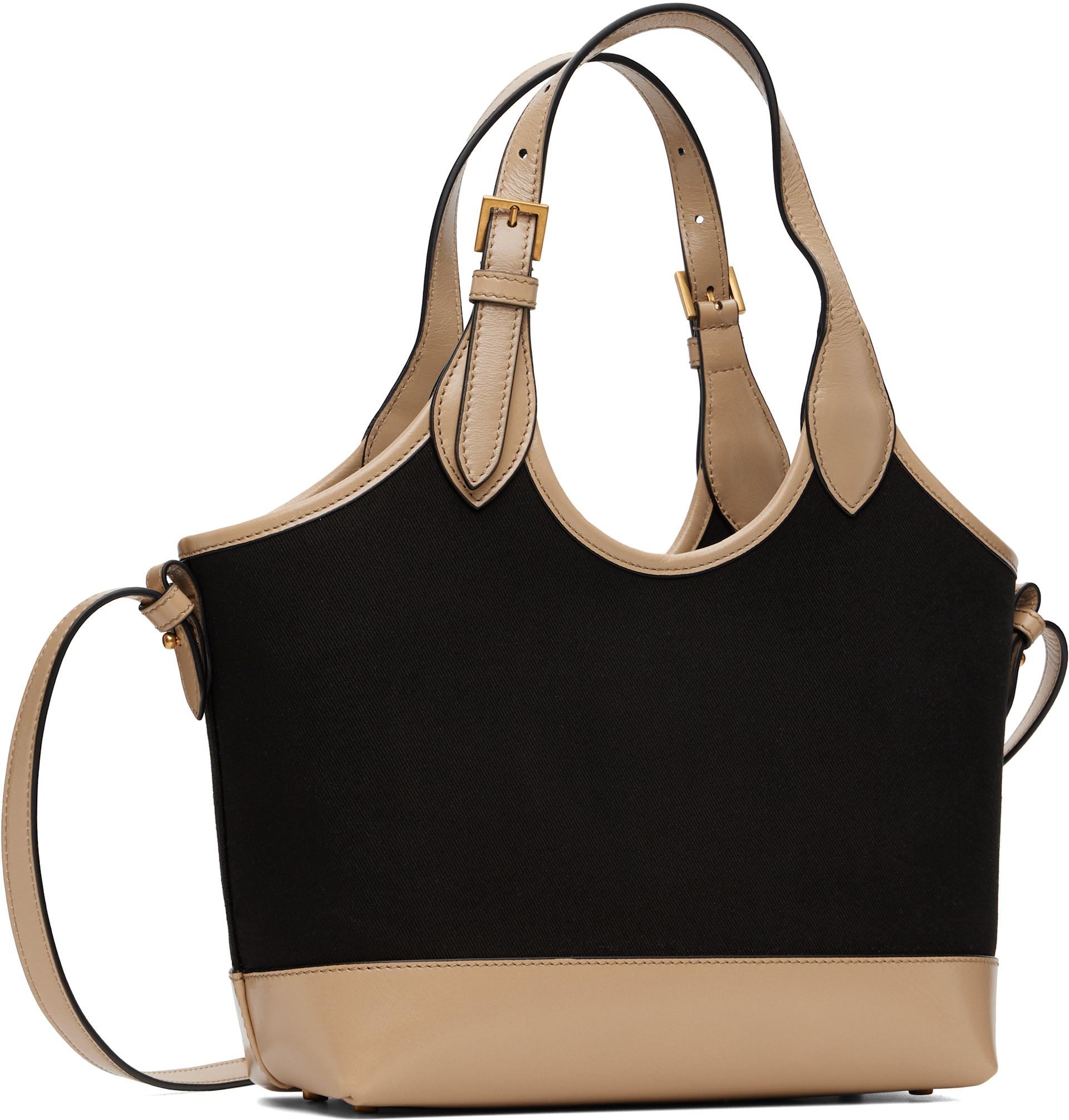 Versace - Petit cabas Rivière noir et beige