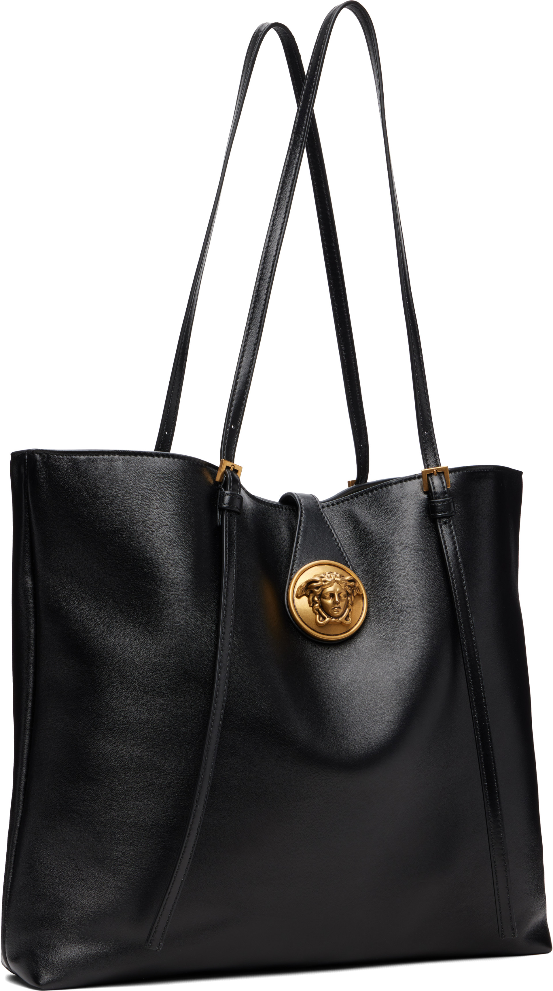 Versace - ブラック スモール ラムスキン トートバッグ