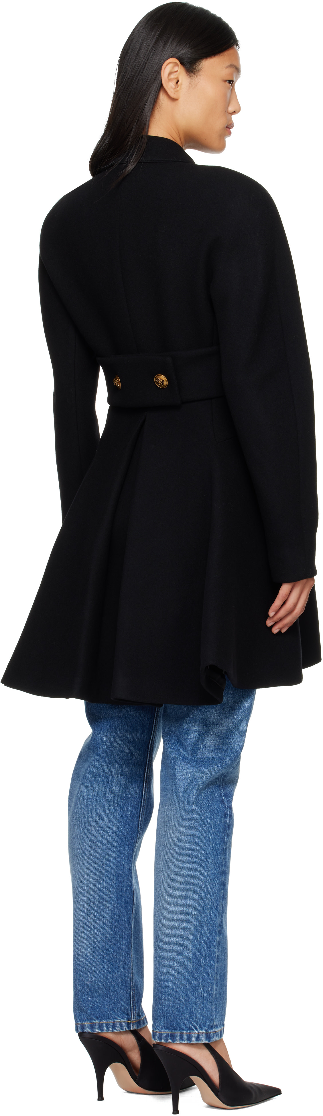 Versace - Black Wool Coat