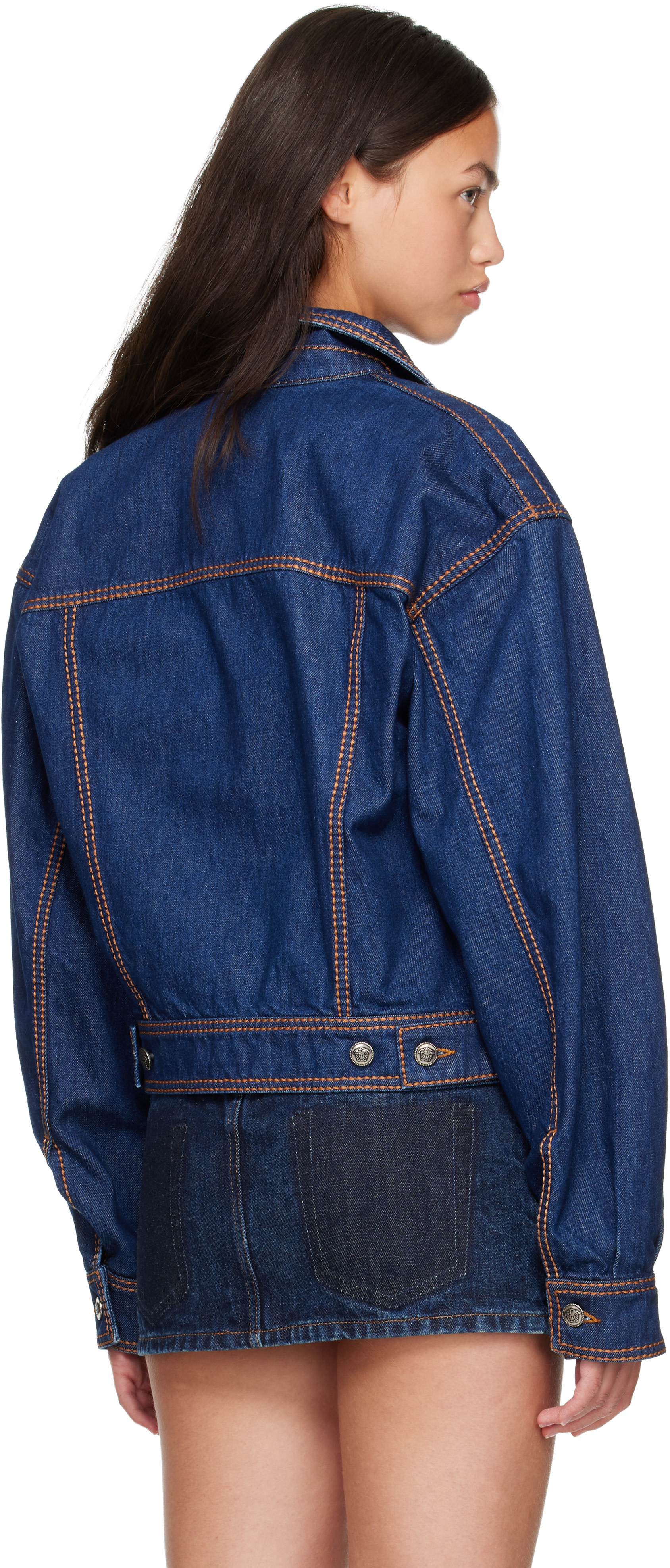 Versace - Blouson bleu en denim