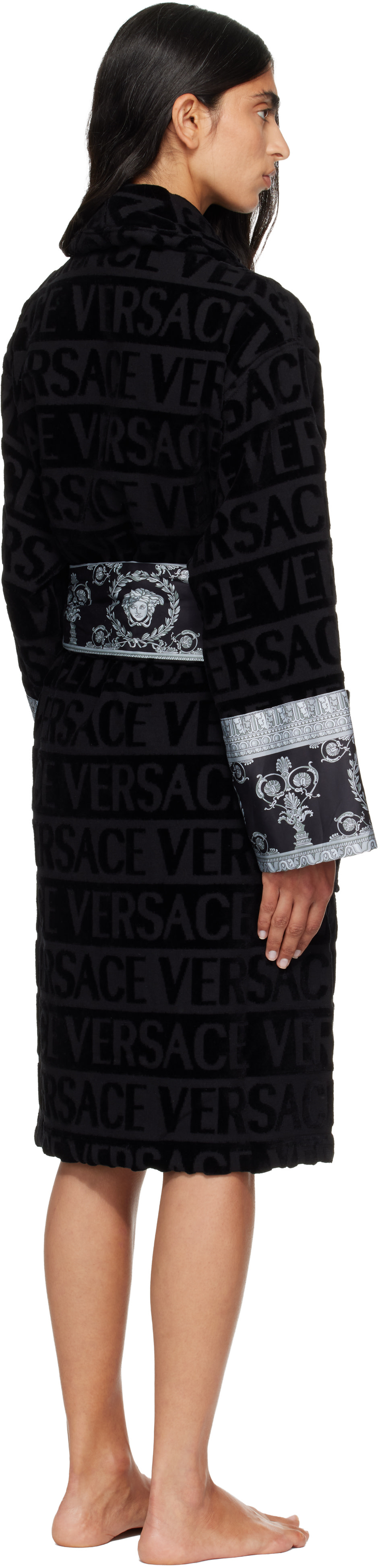 Versace - Black 'I Heart Baroque' Bathrobe