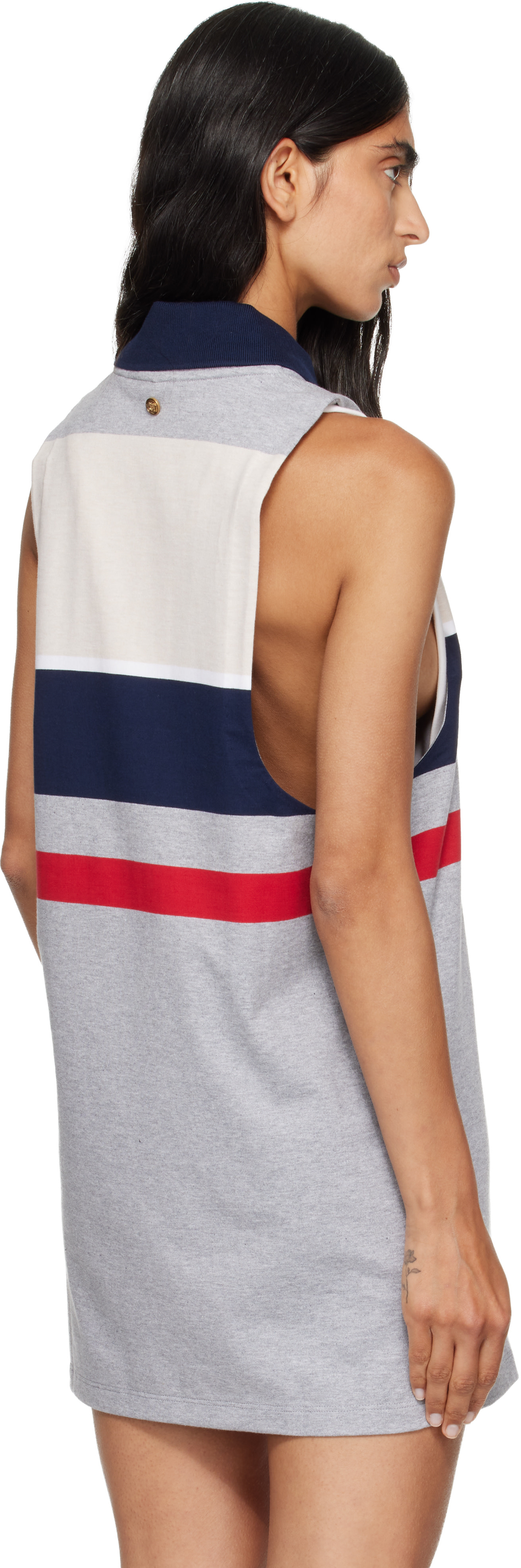 Versace - Robe courte multicolore en jersey de coton à rayures