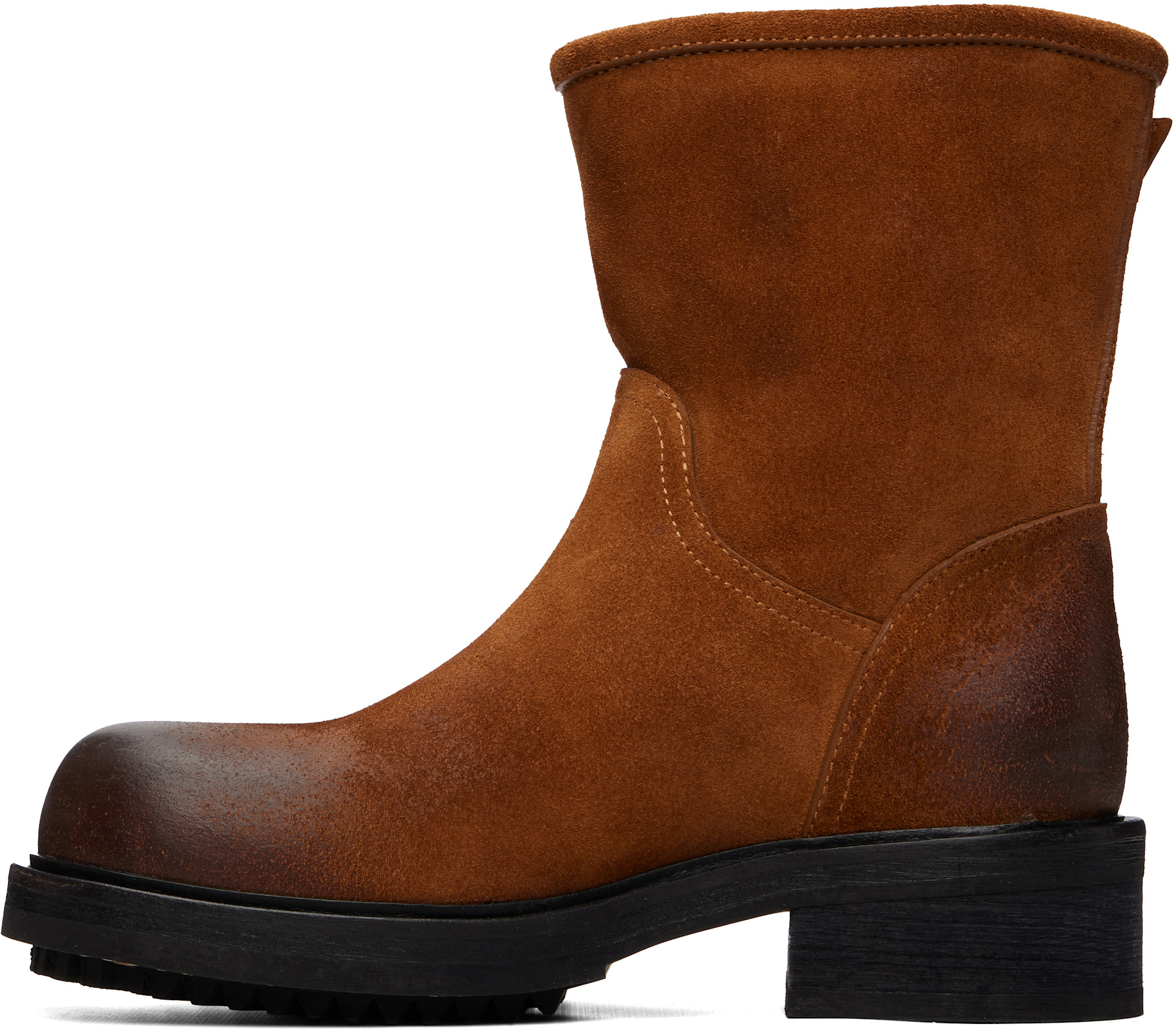 Versace - Bottes brunes en suède à boucle