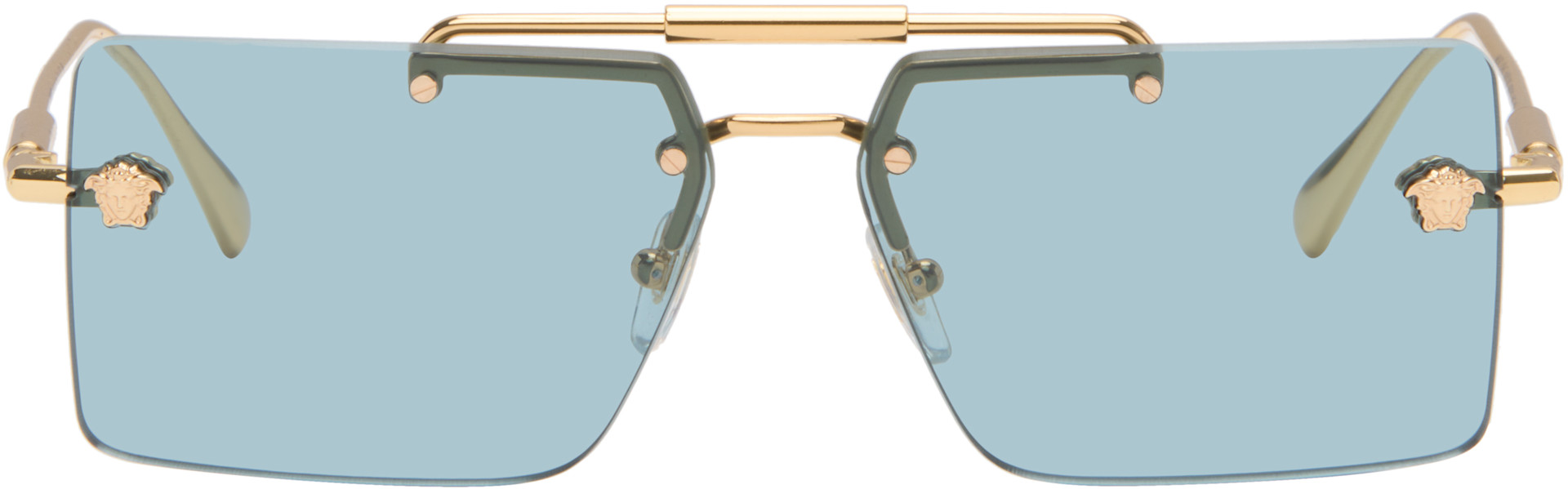 Versace: Gold Medusa Glam Sunglasses | SSENSE