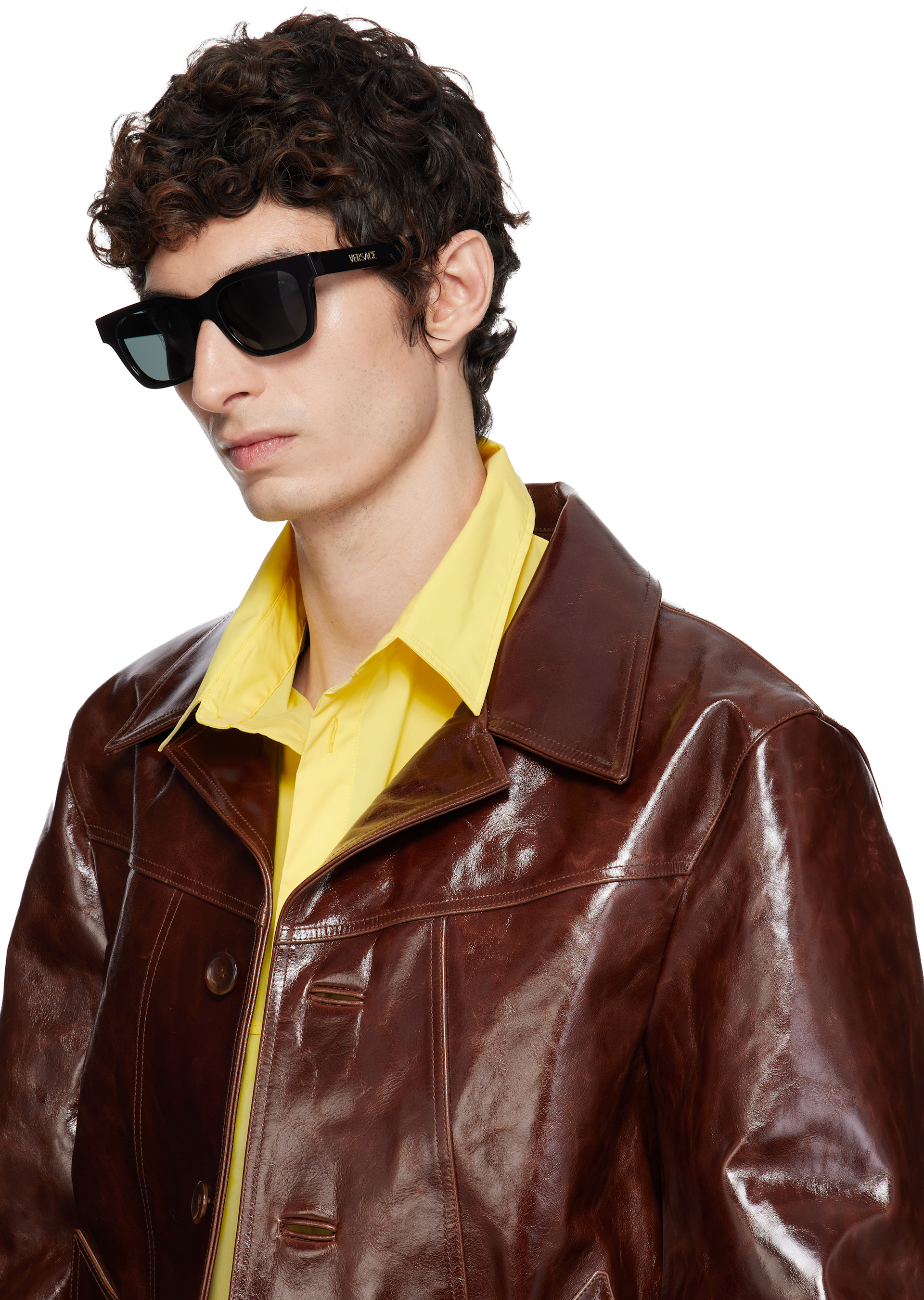 Versace - Lunettes de soleil noires à logos