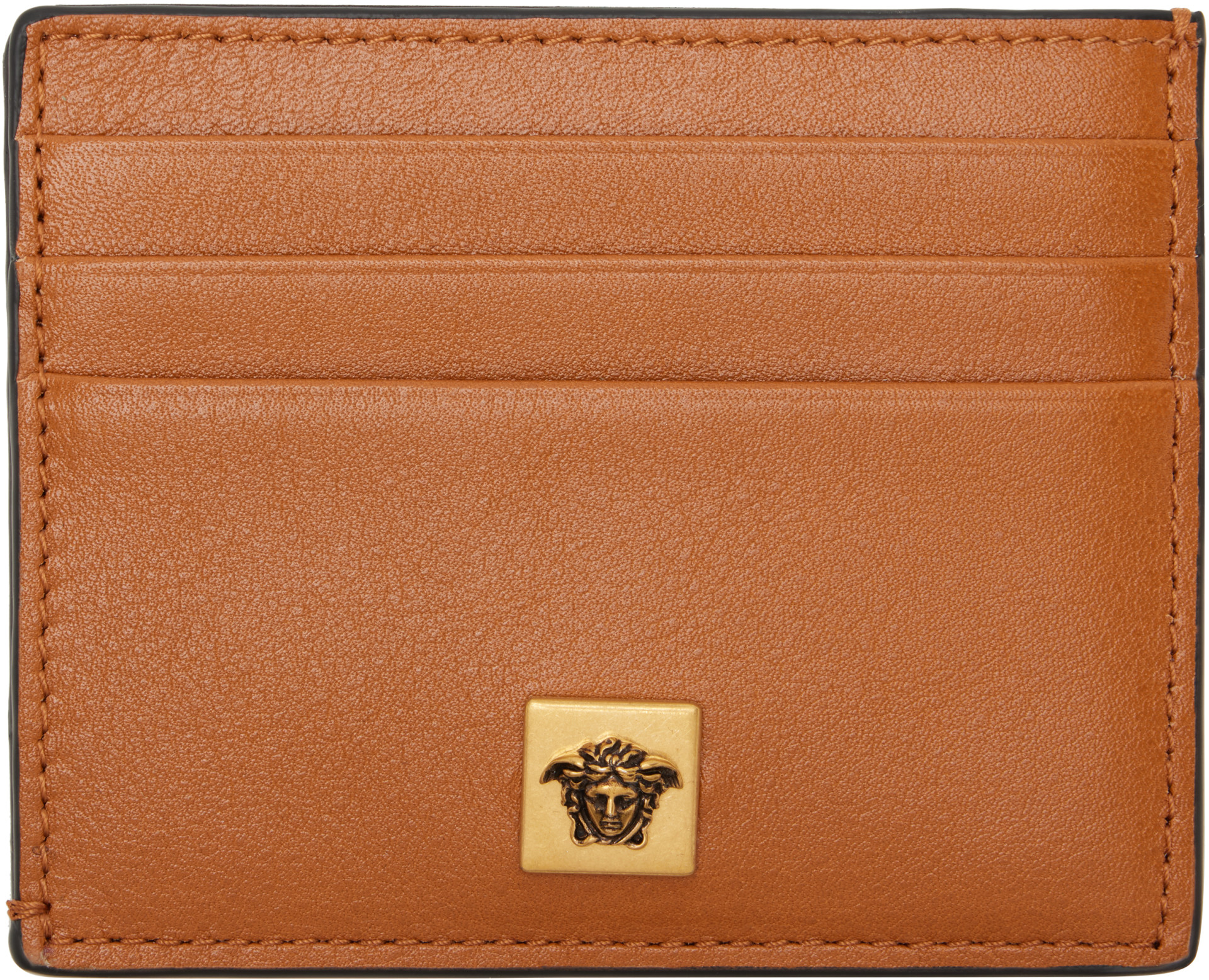 Versace - Tan Severine Leather Card Holder