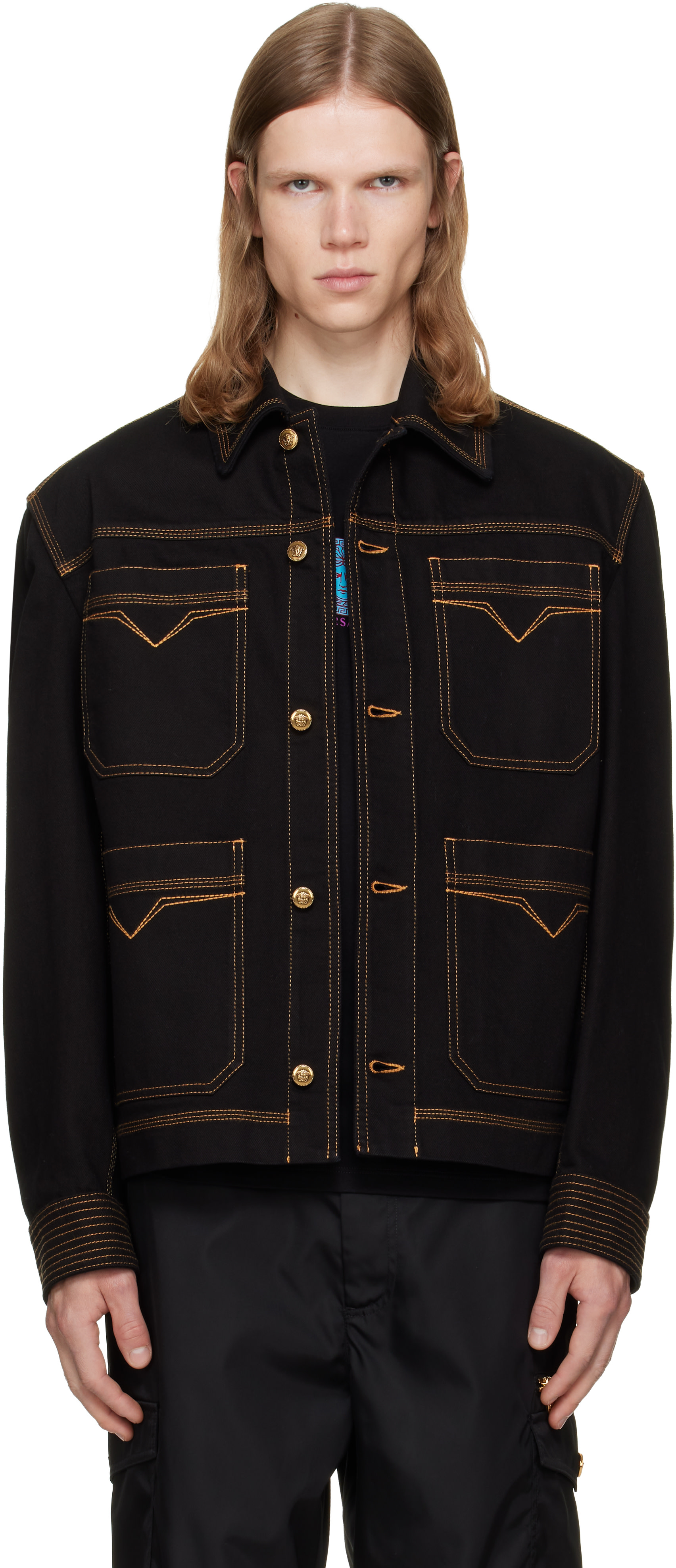Versace - Black Denim Blouson Jacket