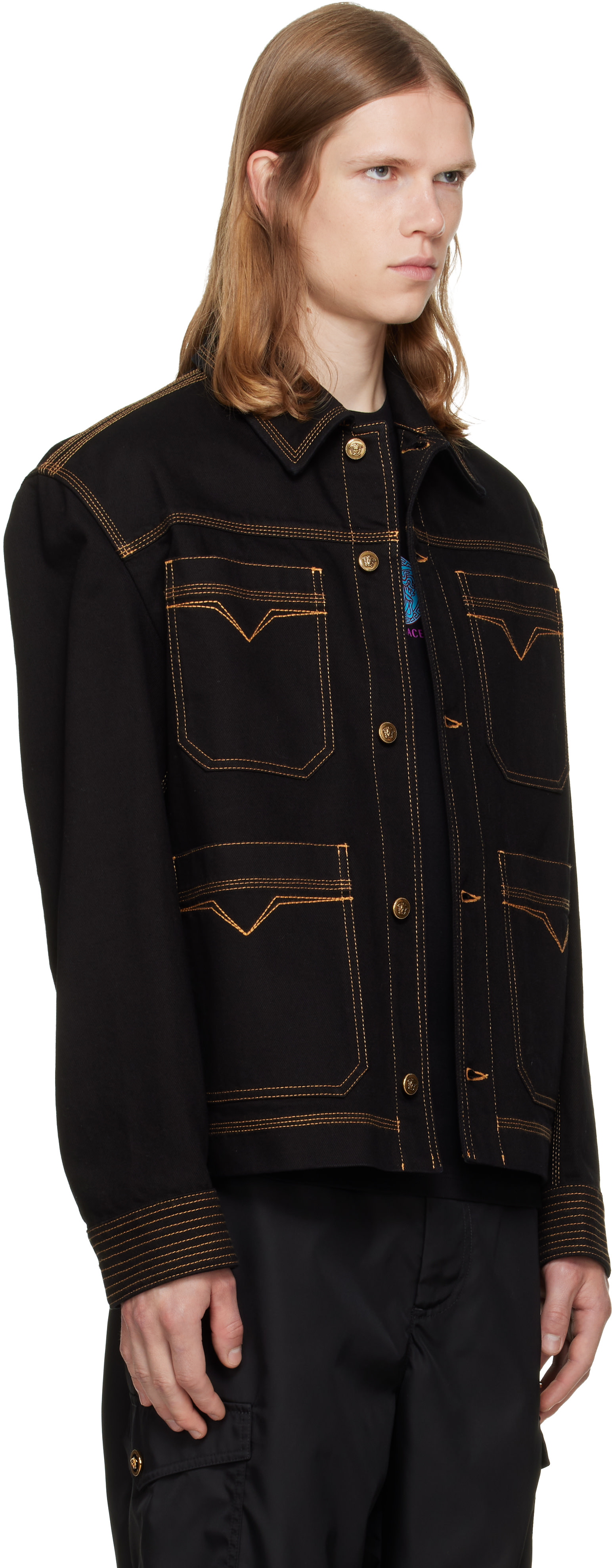 Versace - Black Denim Blouson Jacket