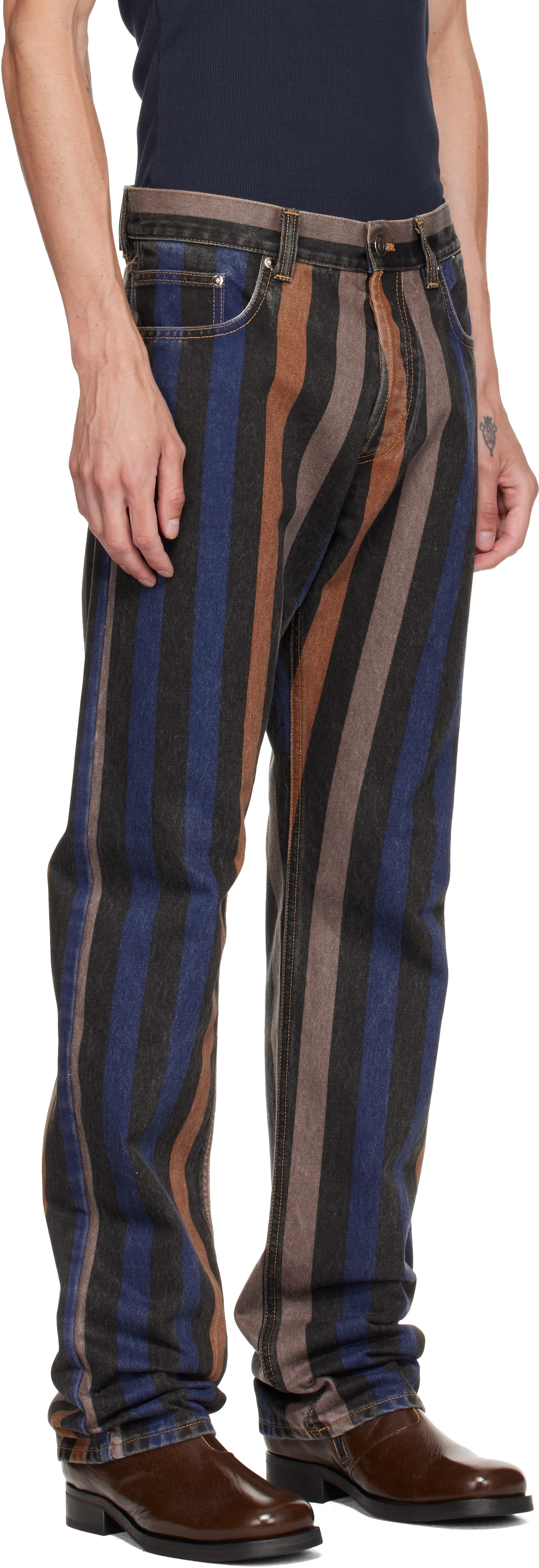 Versace - Multicolor Striped Straight Jeans