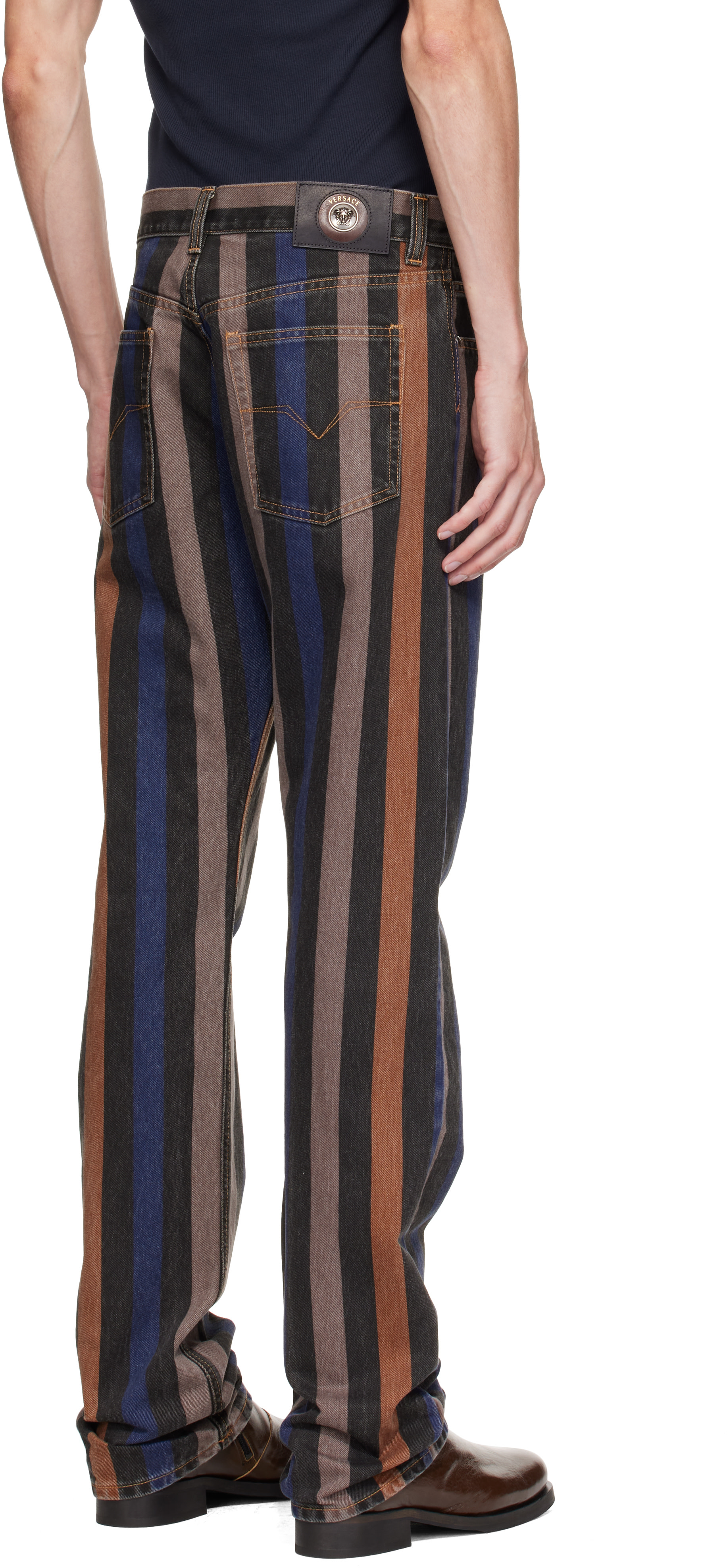 Versace - Multicolor Striped Straight Jeans