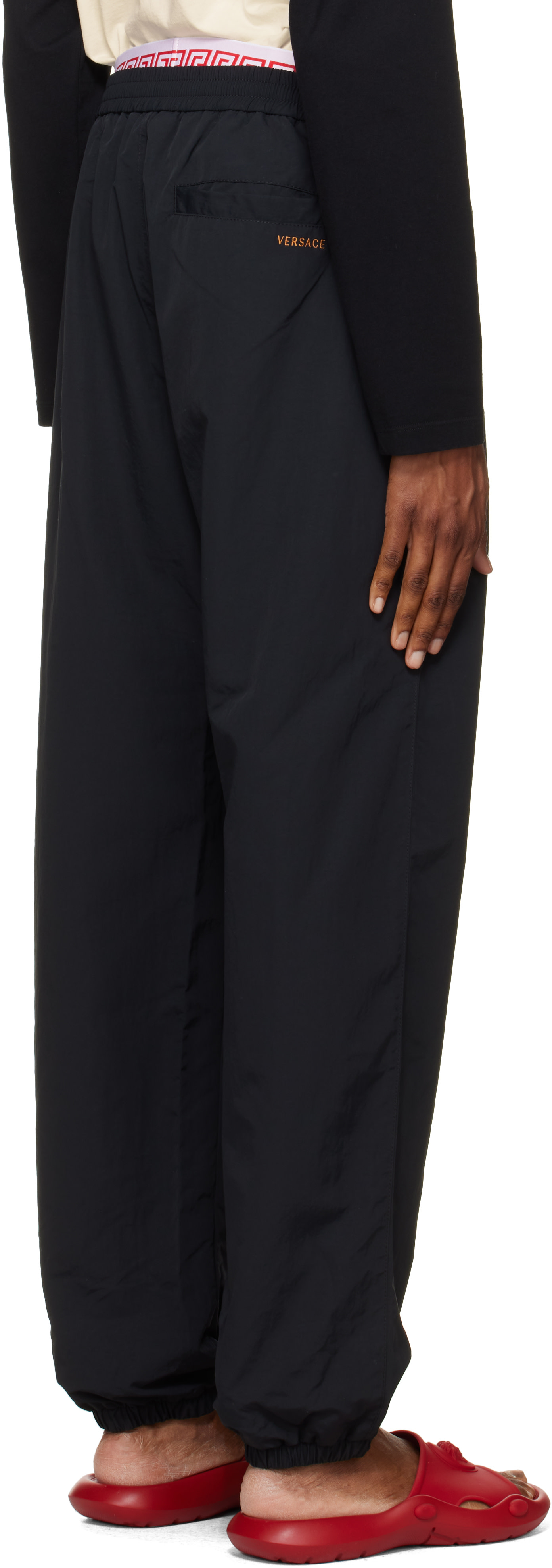 Versace - Black Nylon Jogger Track Pants