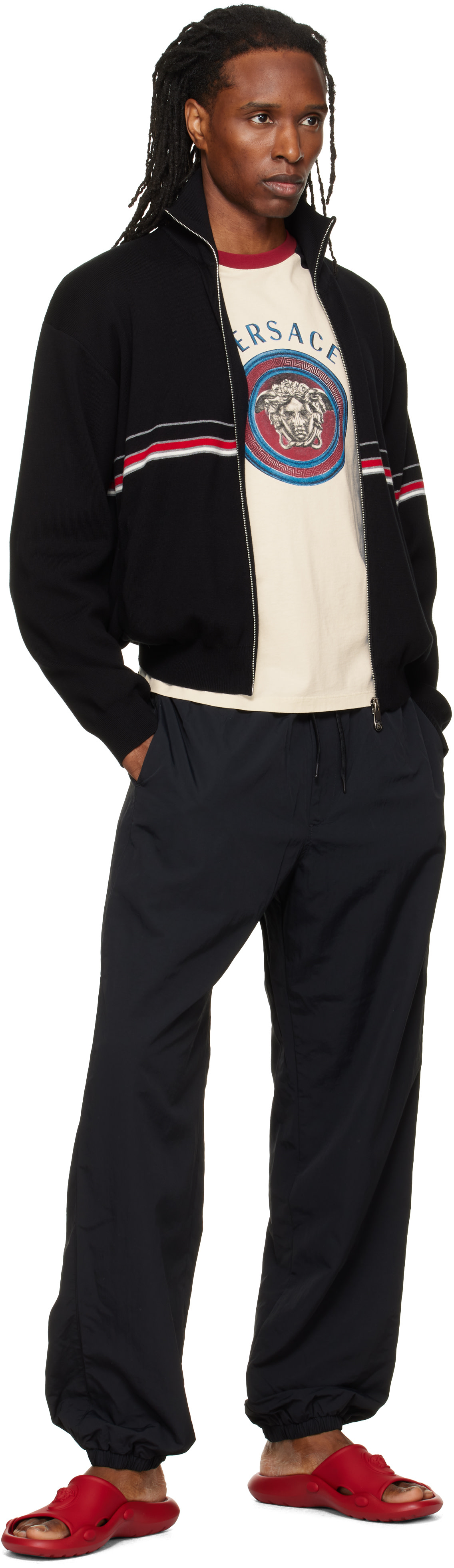 Versace - Black Nylon Jogger Track Pants