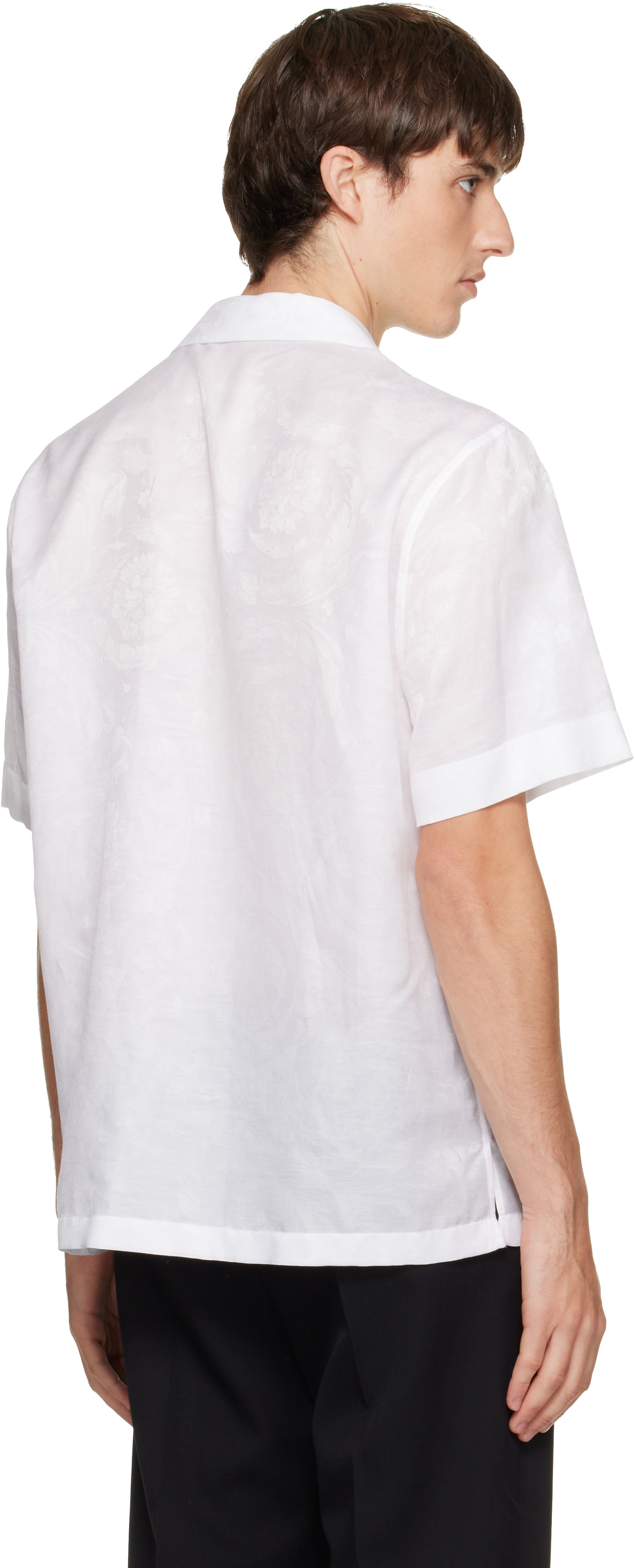 Versace - White Jacquard Silk-Blend Shirt