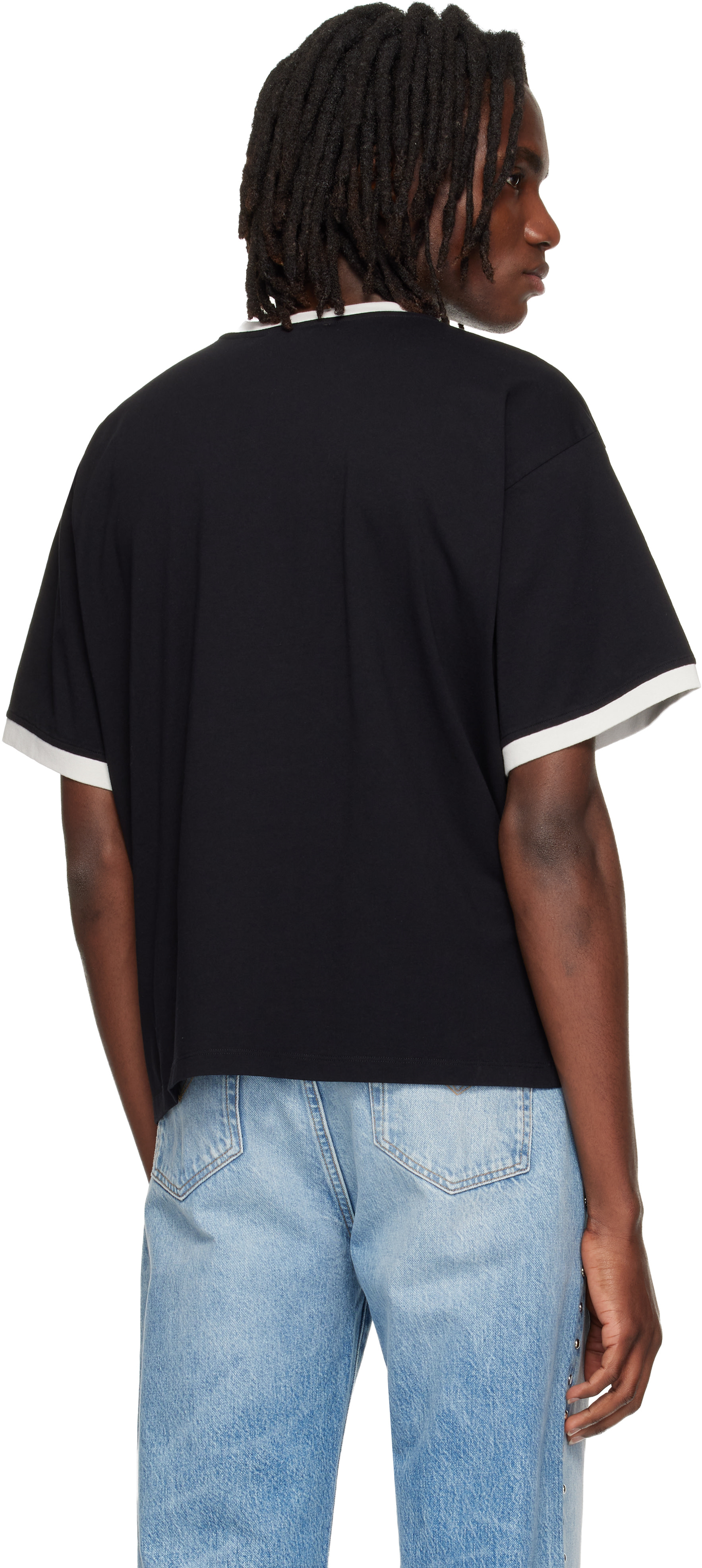 Versace - ブラック Regular プリント コットンジャージ Tシャツ