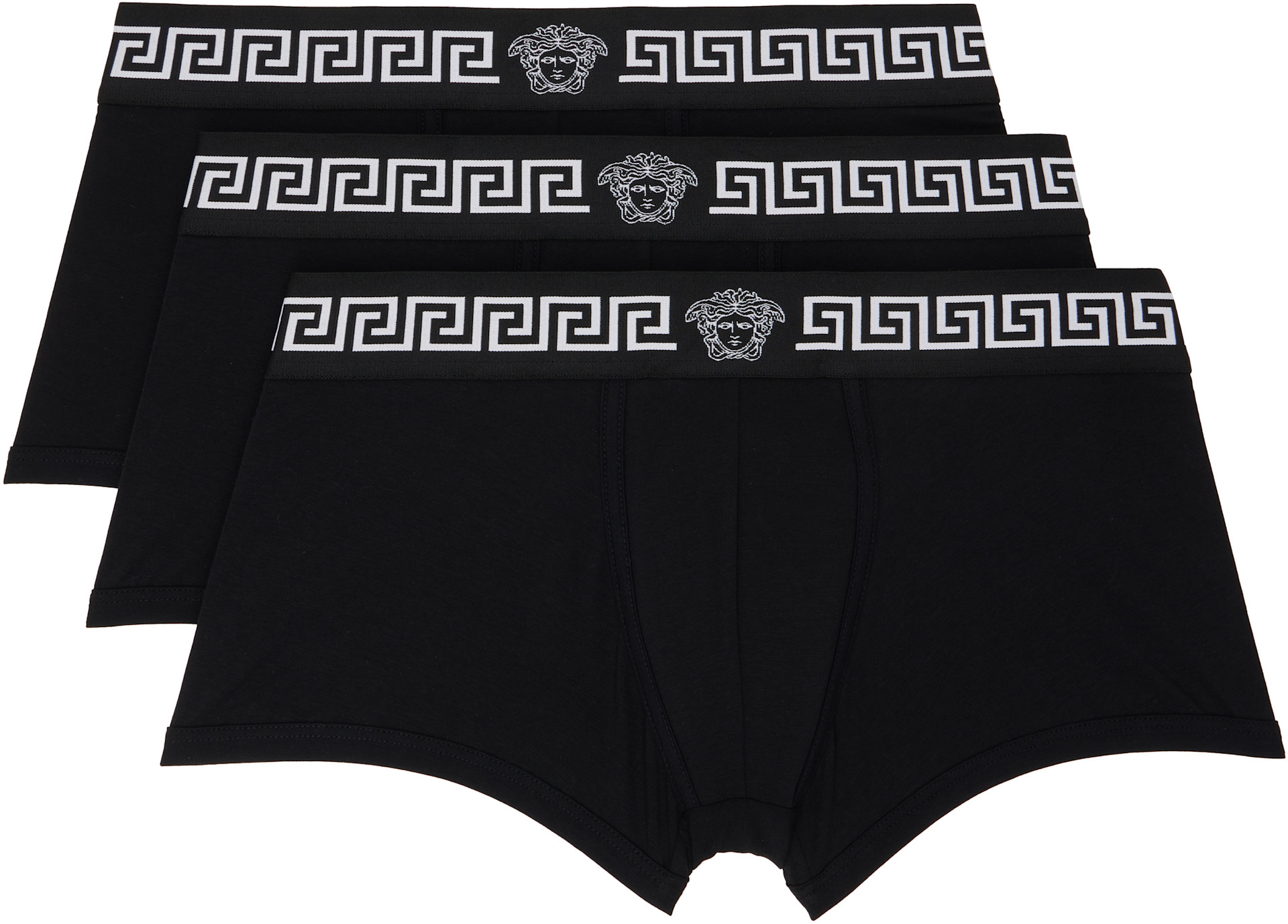 Versace - Three-Pack Black Cotton-Jersey Boxer Briefs