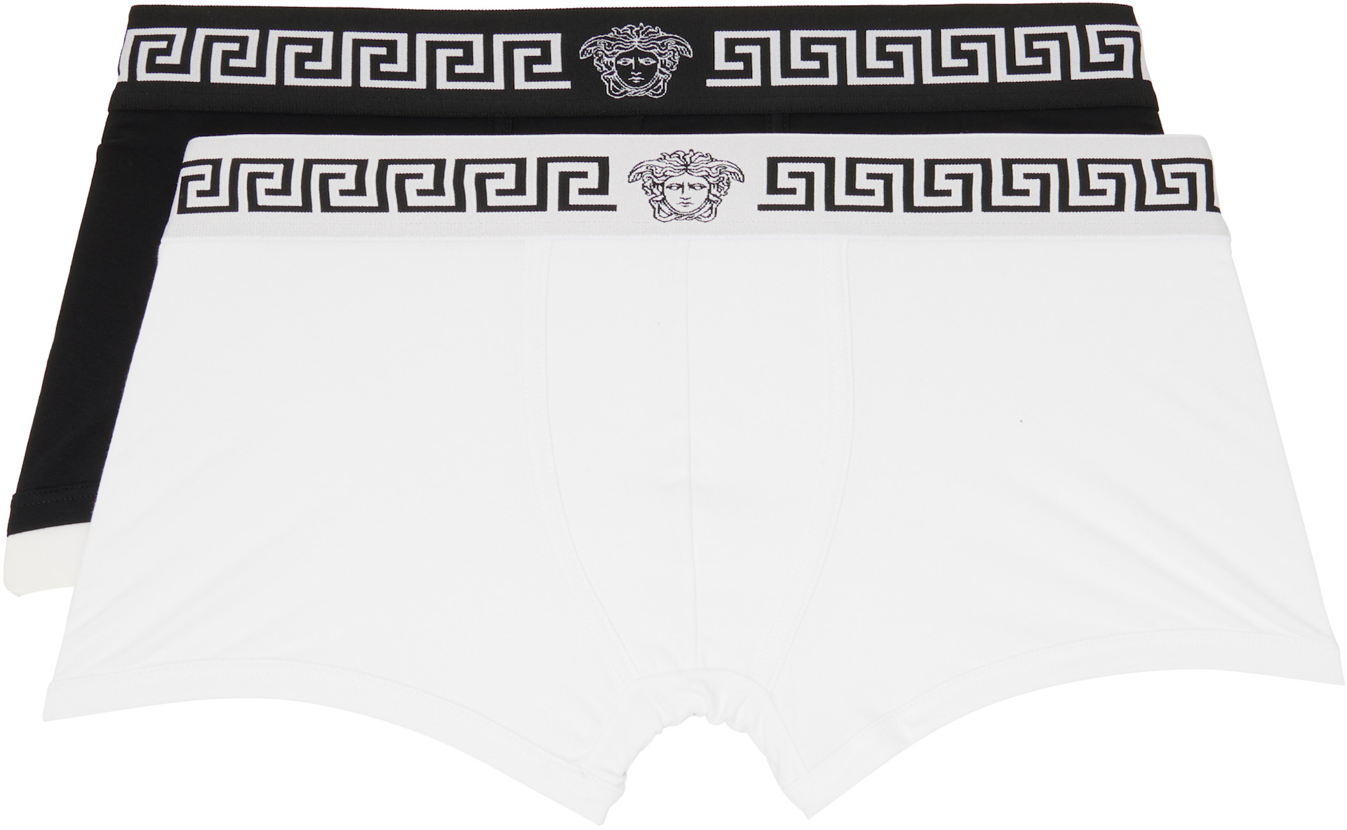 Versace - Two-Pack White & Black Jersey Boxer Briefs