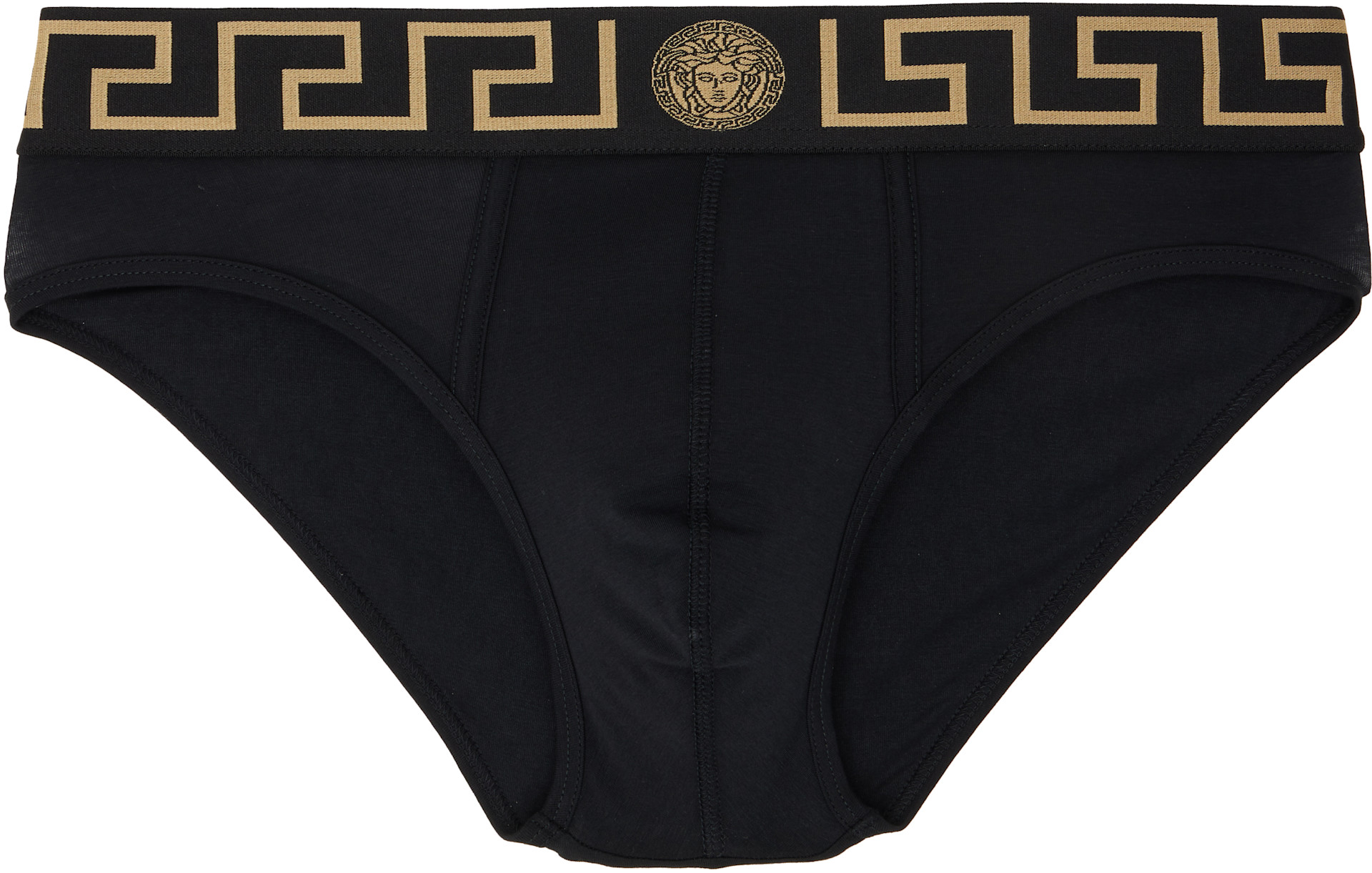 Versace - Ensemble de deux slips noirs en jersey de coton