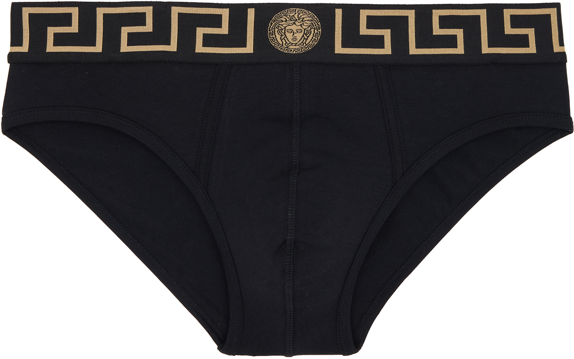Versace - Ensemble de trois slips noirs en jersey