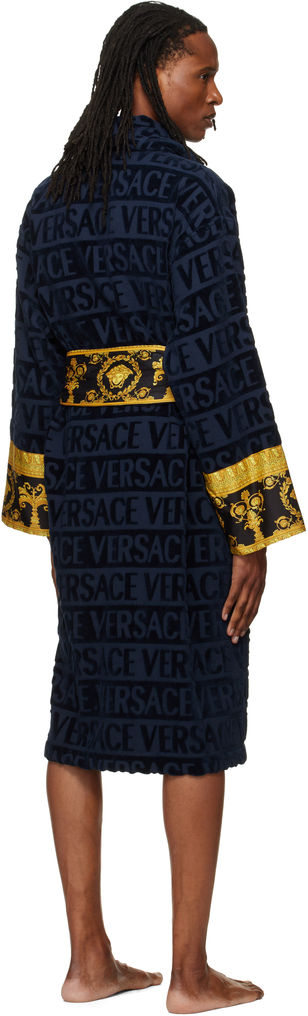 Versace - Navy 'I Heart Baroque' Bathrobe