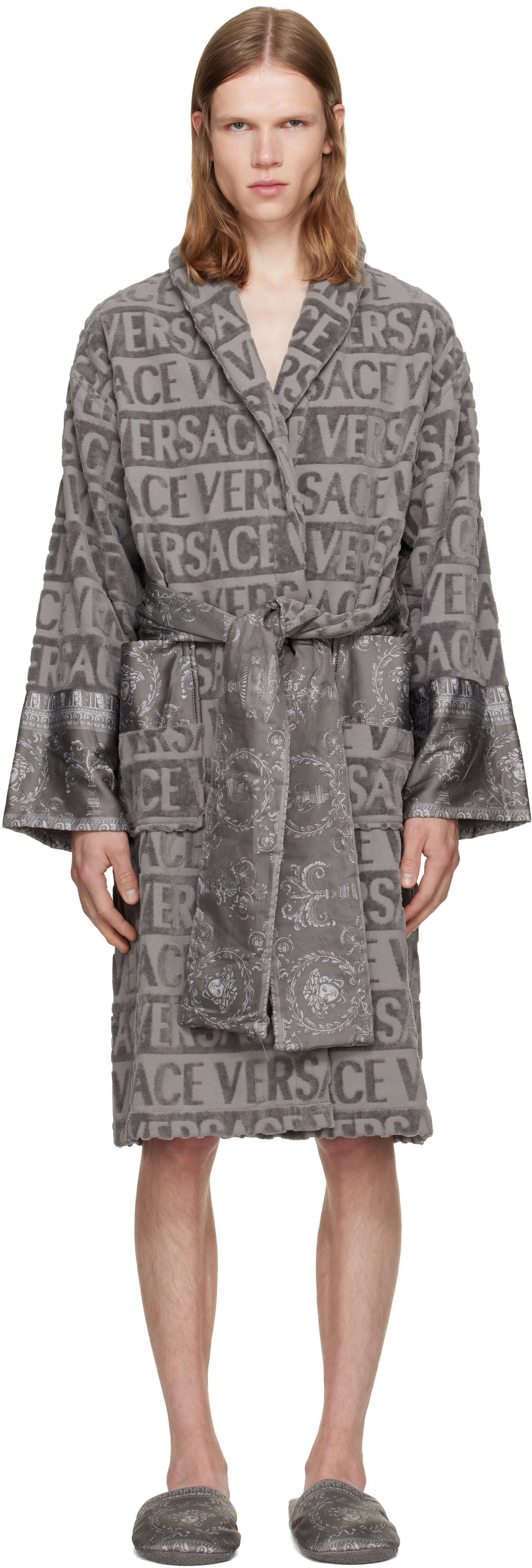 Versace - Gray 'I Heart Baroque' Bathrobe