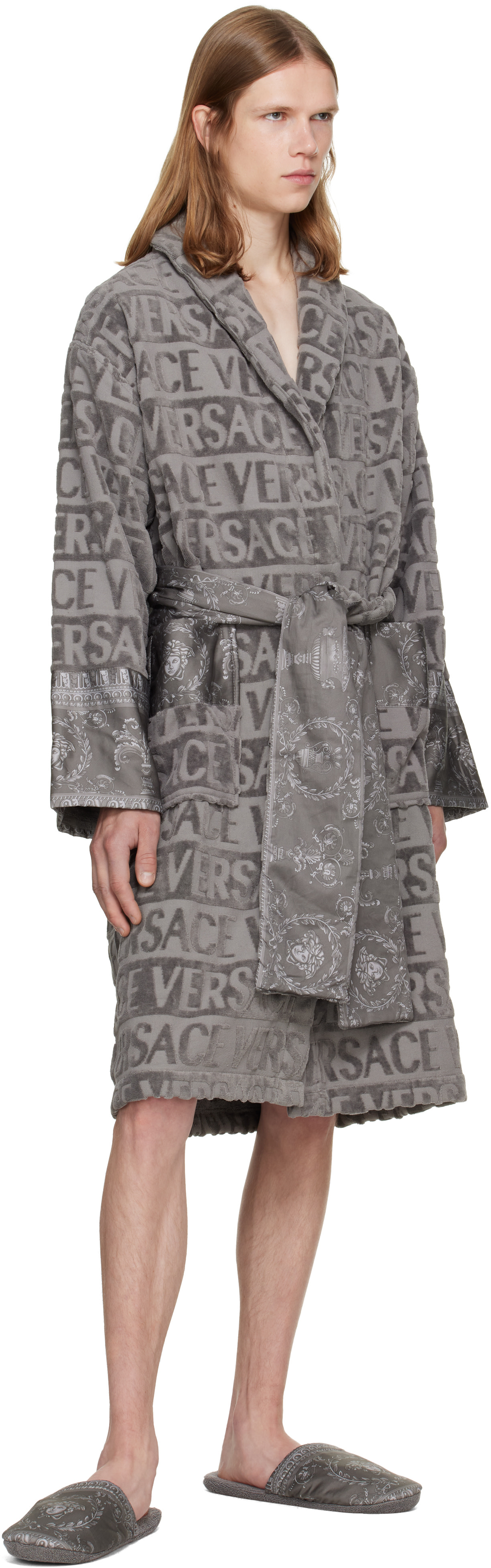Versace - Gray 'I Heart Baroque' Bathrobe