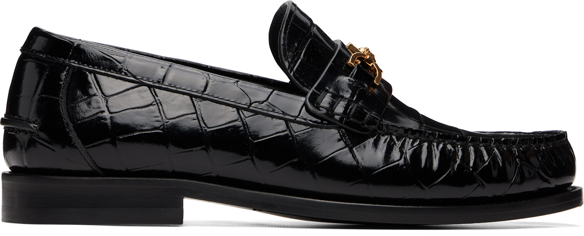 Versace - Black Medusa '95 Croc-Effect Loafers