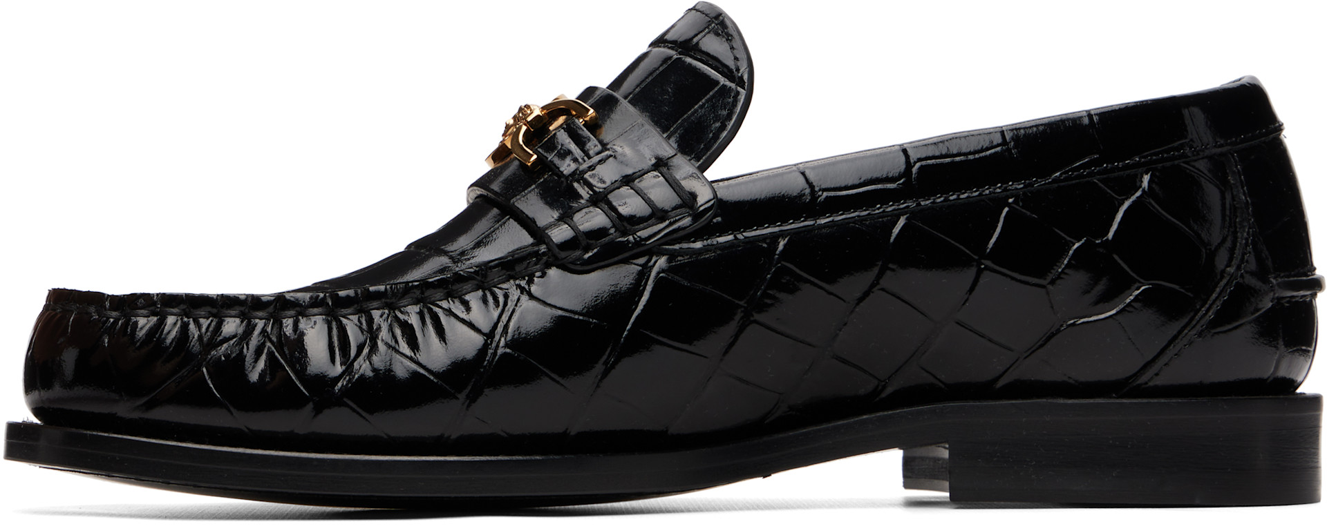 Versace - Black Medusa '95 Croc-Effect Loafers
