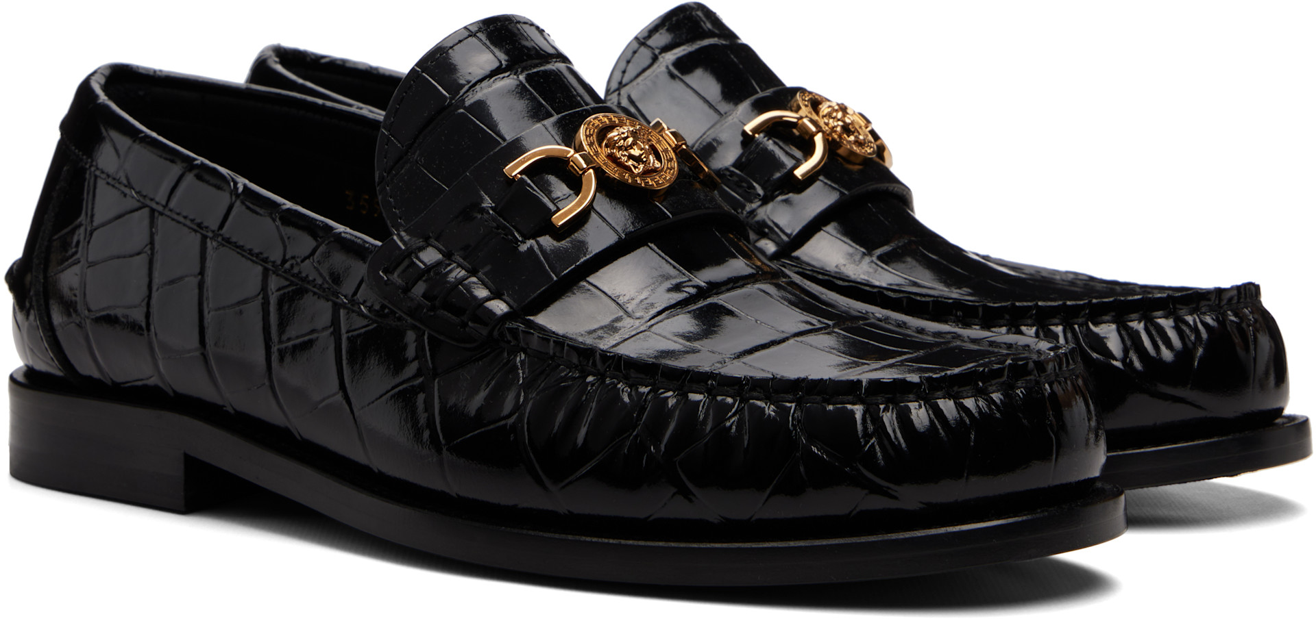Versace - Black Medusa '95 Croc-Effect Loafers