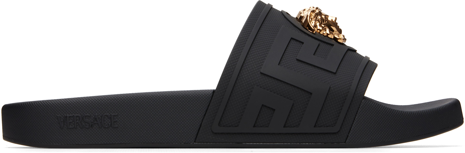 Versace - Black 'La Medusa' Slides