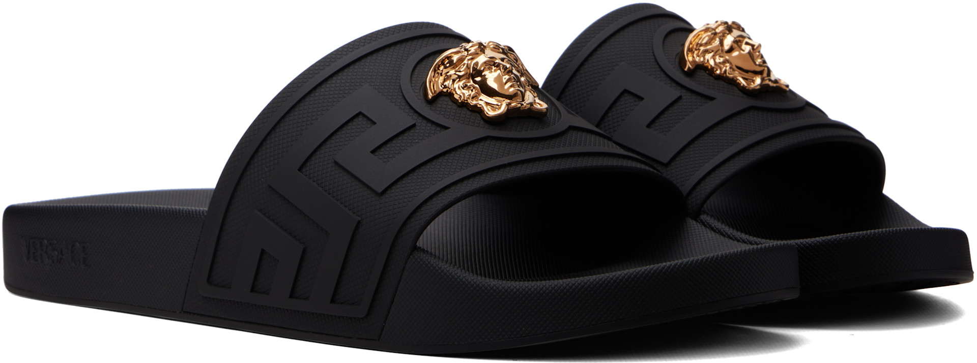 Versace - Black 'La Medusa' Slides
